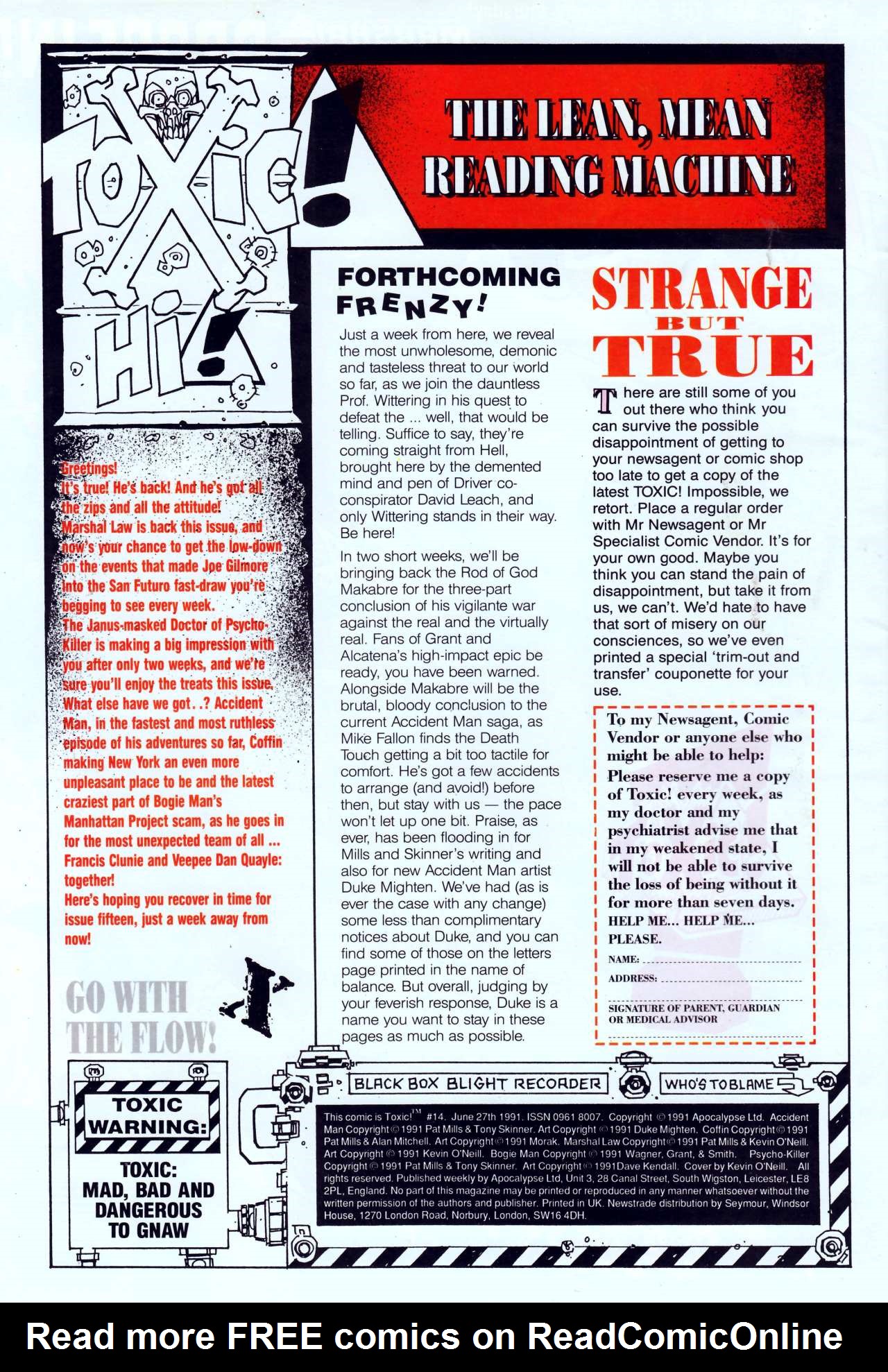 Read online Toxic! comic -  Issue #14 - 2