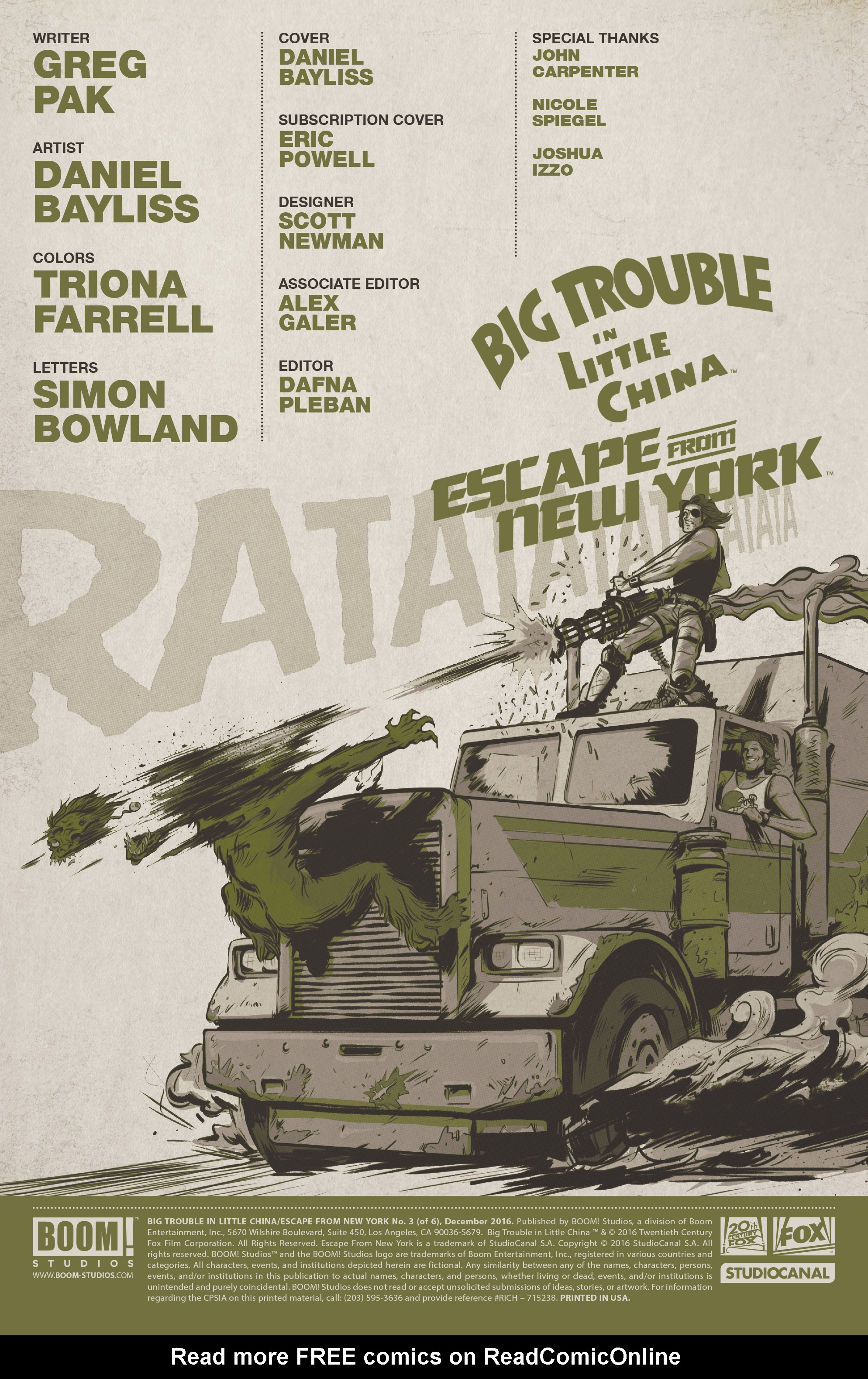 Read online Big Trouble in Little China/Escape From New York comic -  Issue #3 - 2