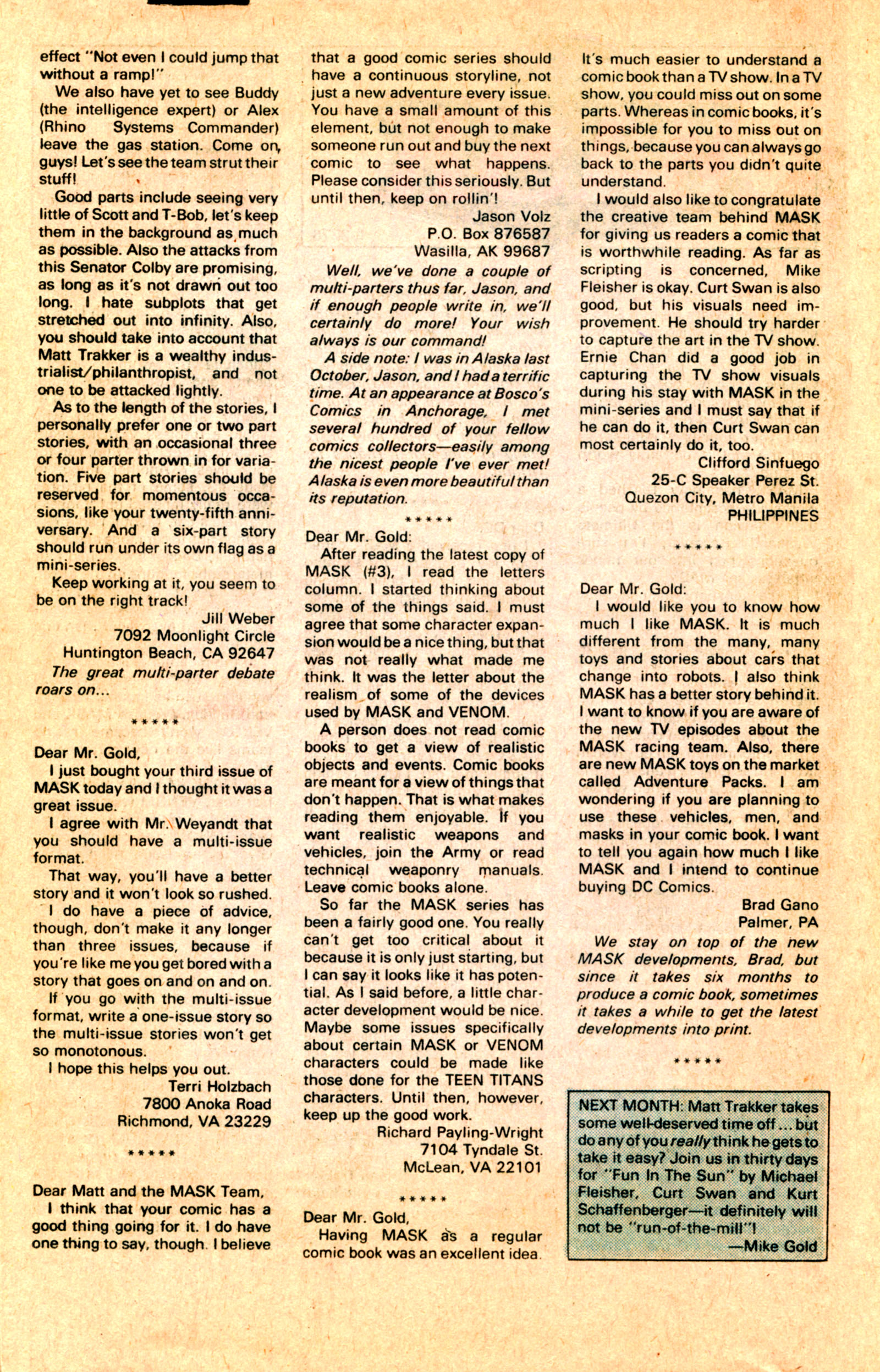 Read online MASK (1987) comic -  Issue #7 - 34