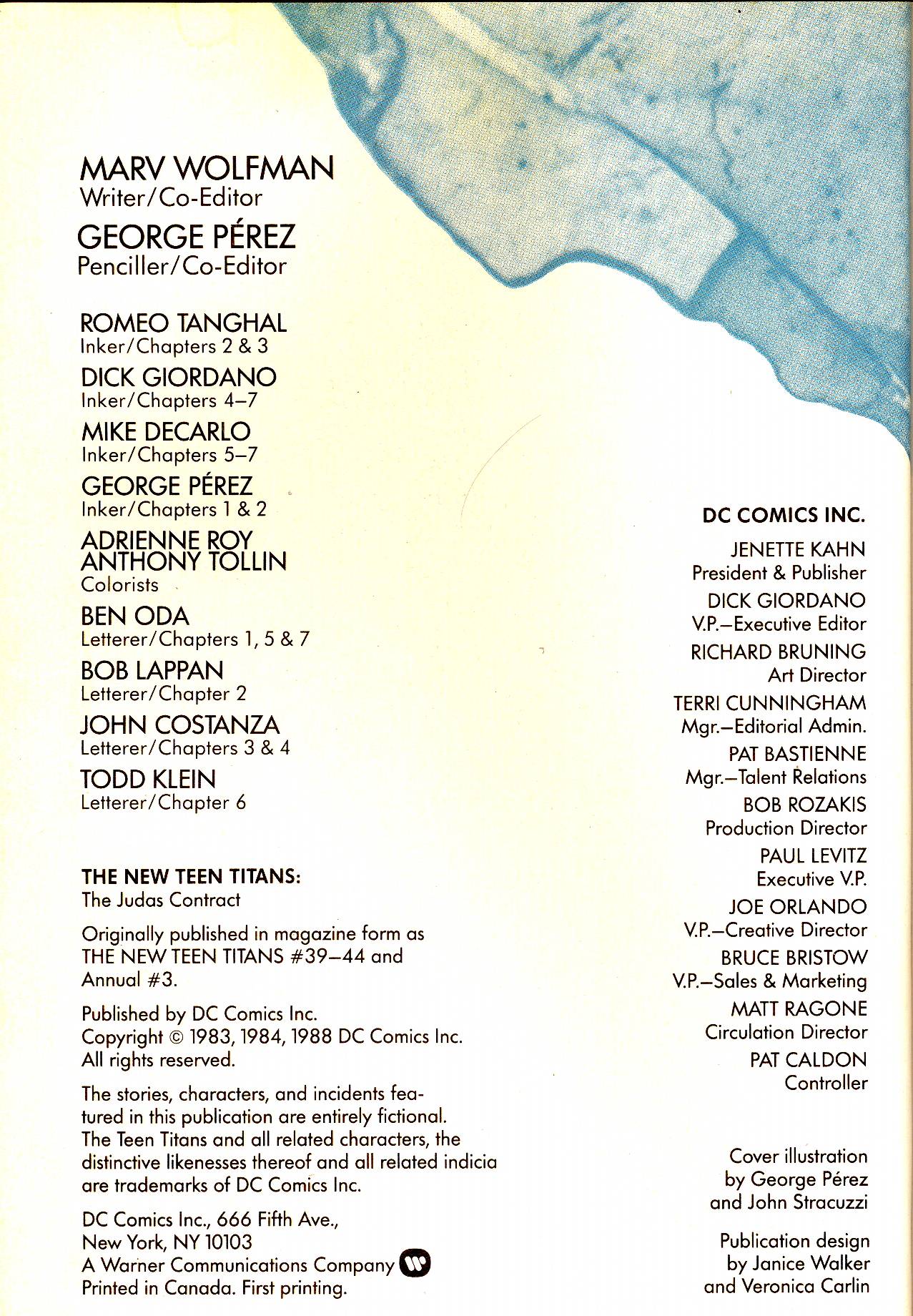 Read online The New Teen Titans: The Judas Contract comic -  Issue # TPB - 3