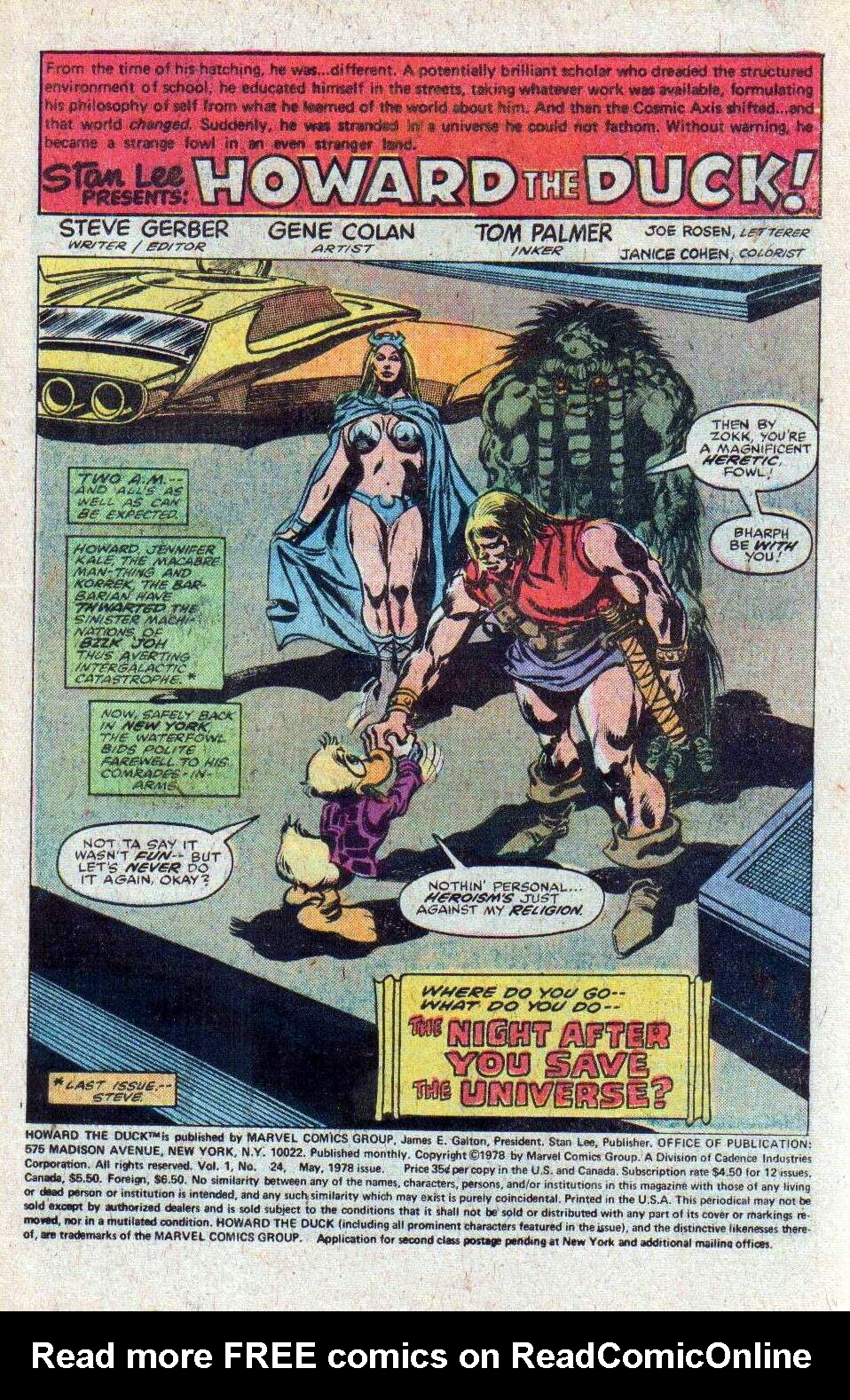 Read online Howard the Duck (1976) comic -  Issue #24 - 2