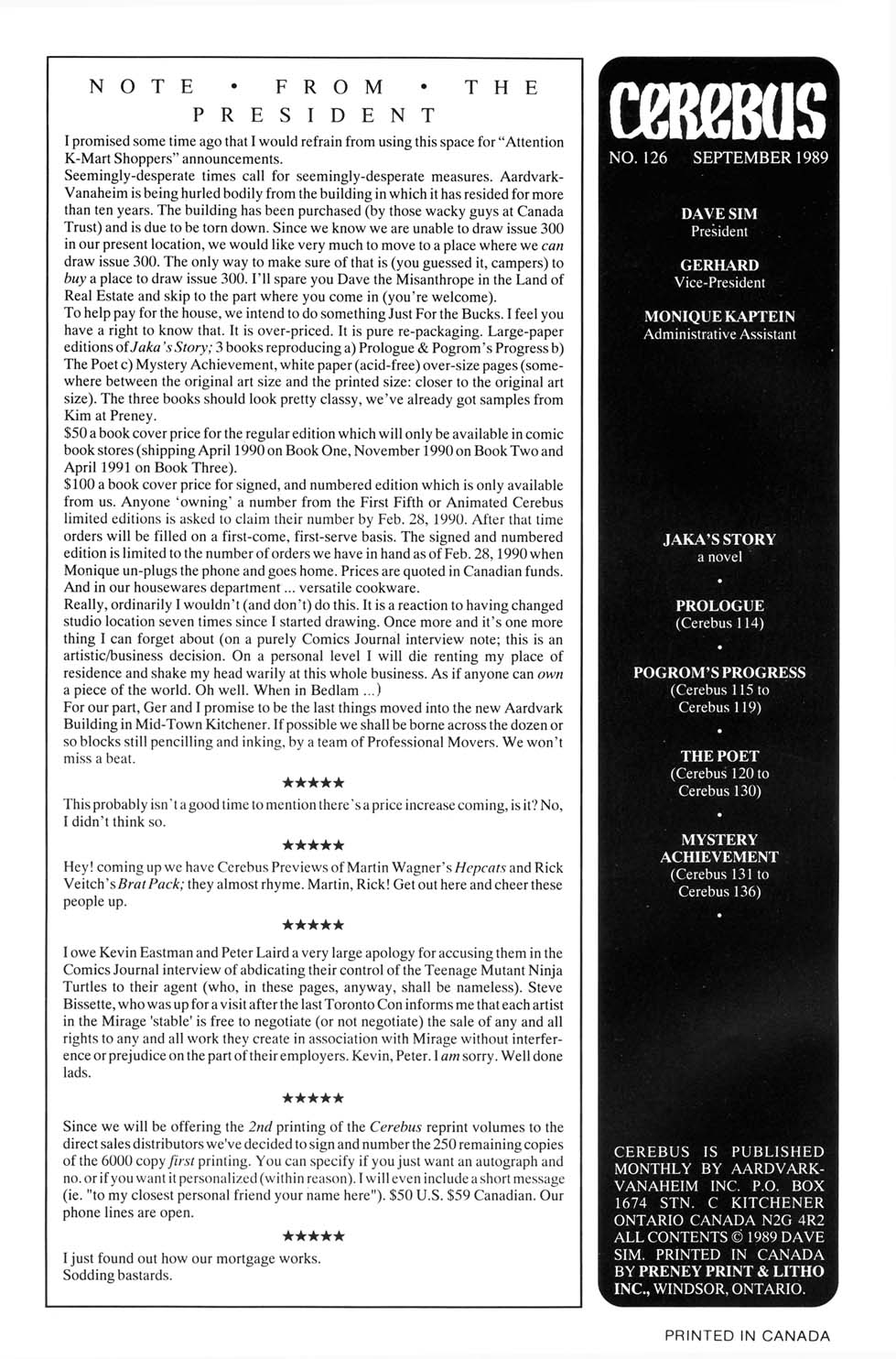 Read online Cerebus comic -  Issue #126 - 3