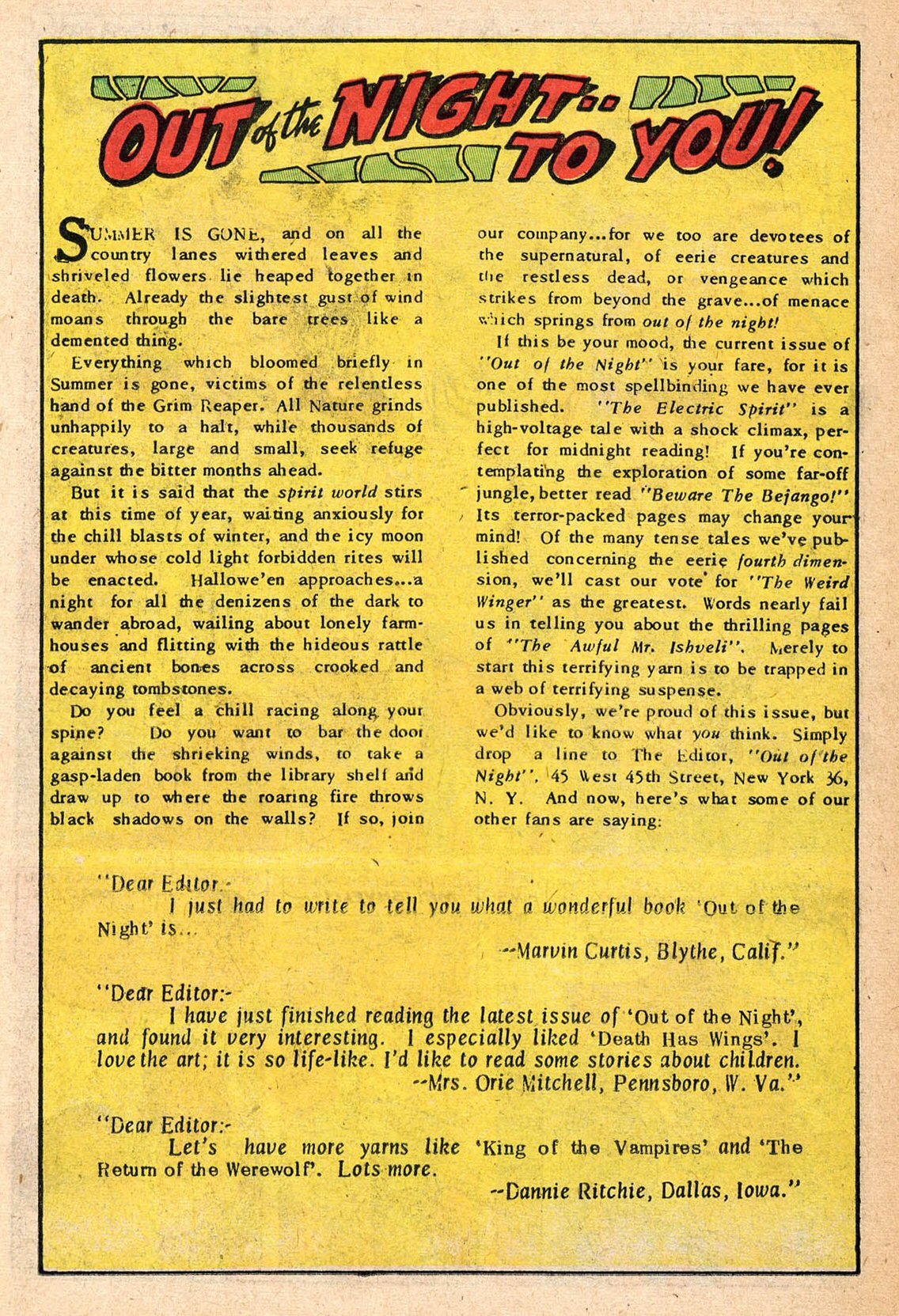 Read online Out of the Night comic -  Issue #11 - 26