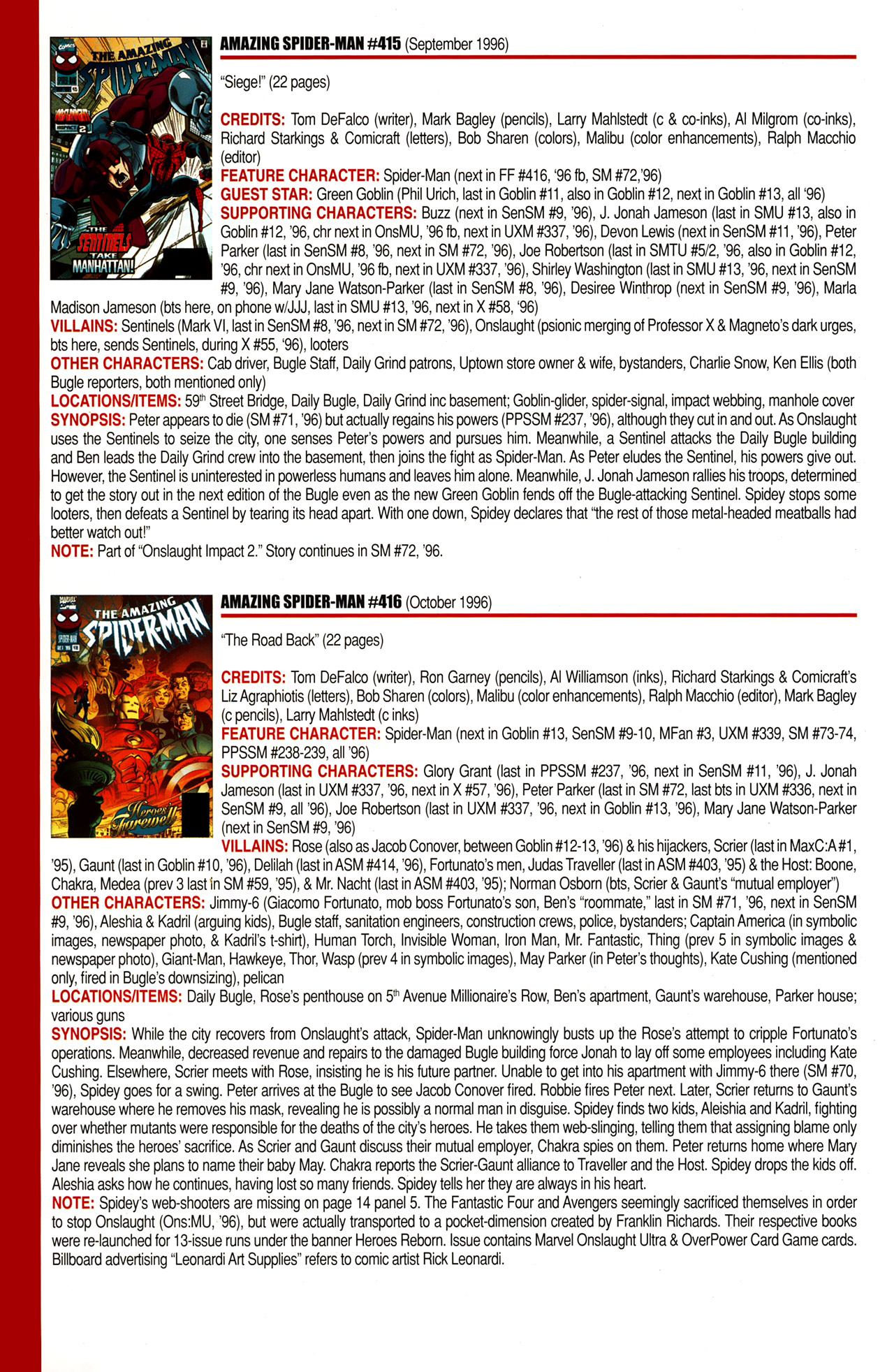 Read online Official Index to the Marvel Universe comic -  Issue #10 - 12