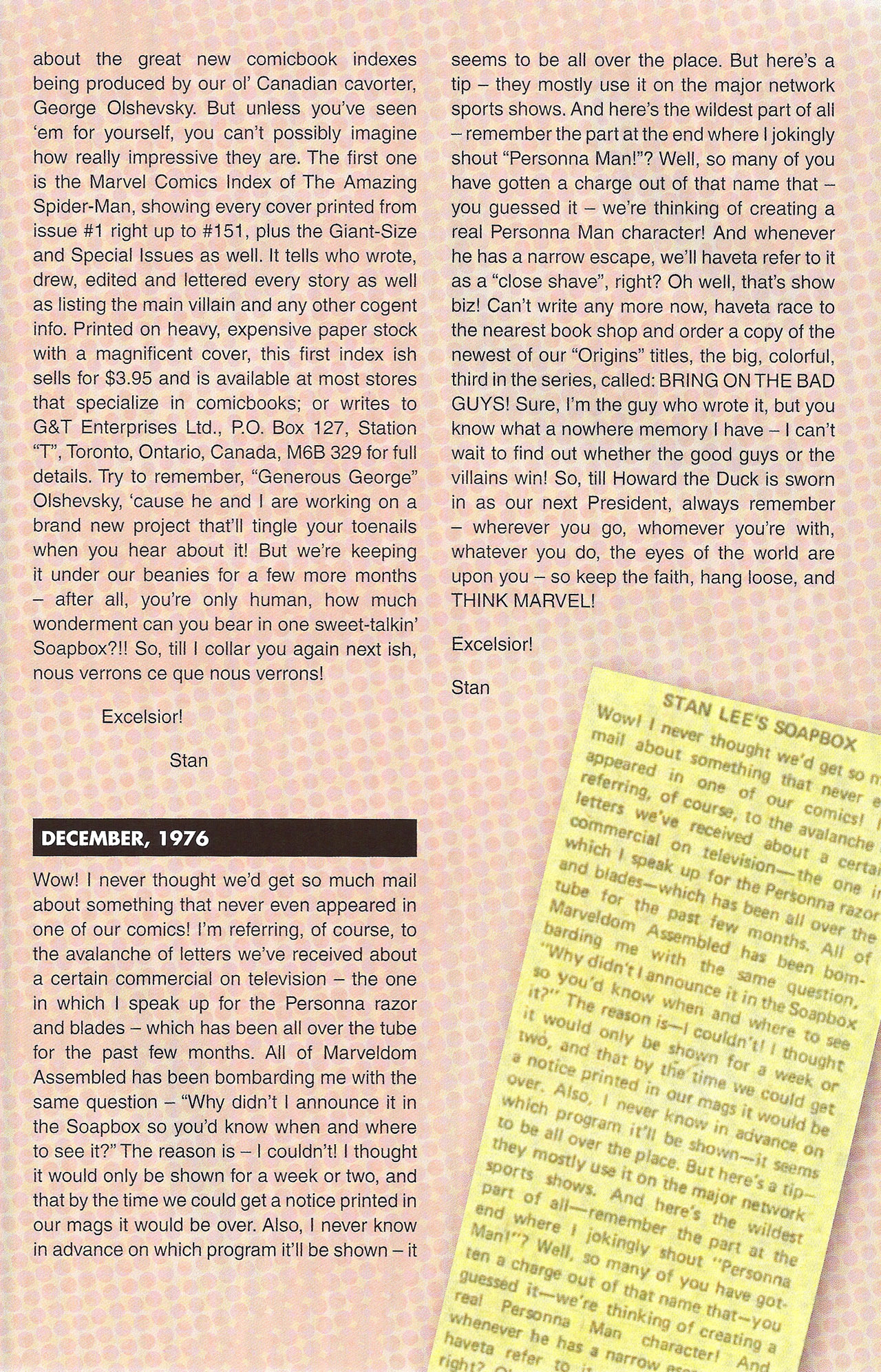 Read online Stan's Soapbox: The Collection comic -  Issue # TPB - 86