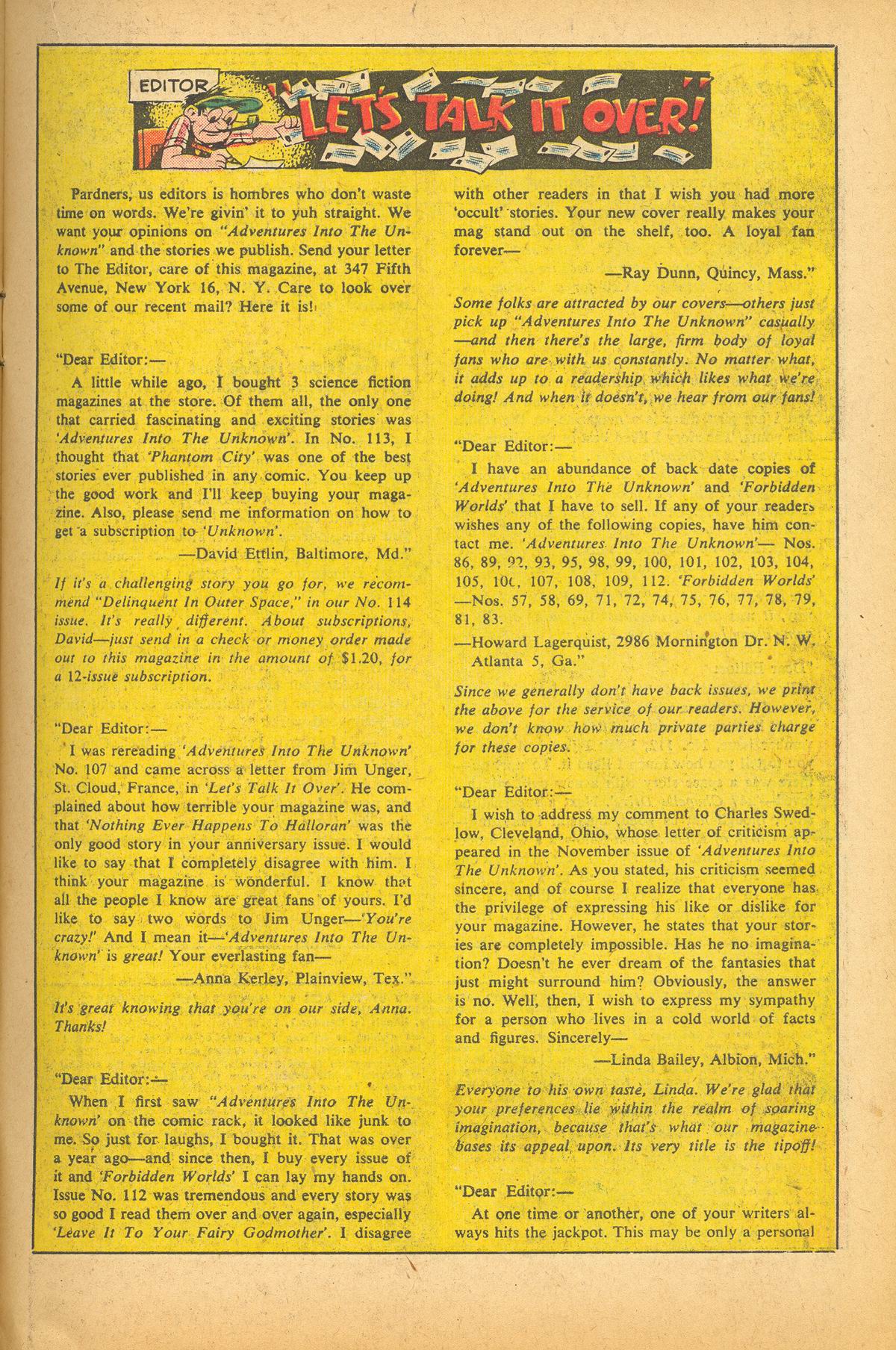 Read online Adventures Into The Unknown comic -  Issue #115 - 15