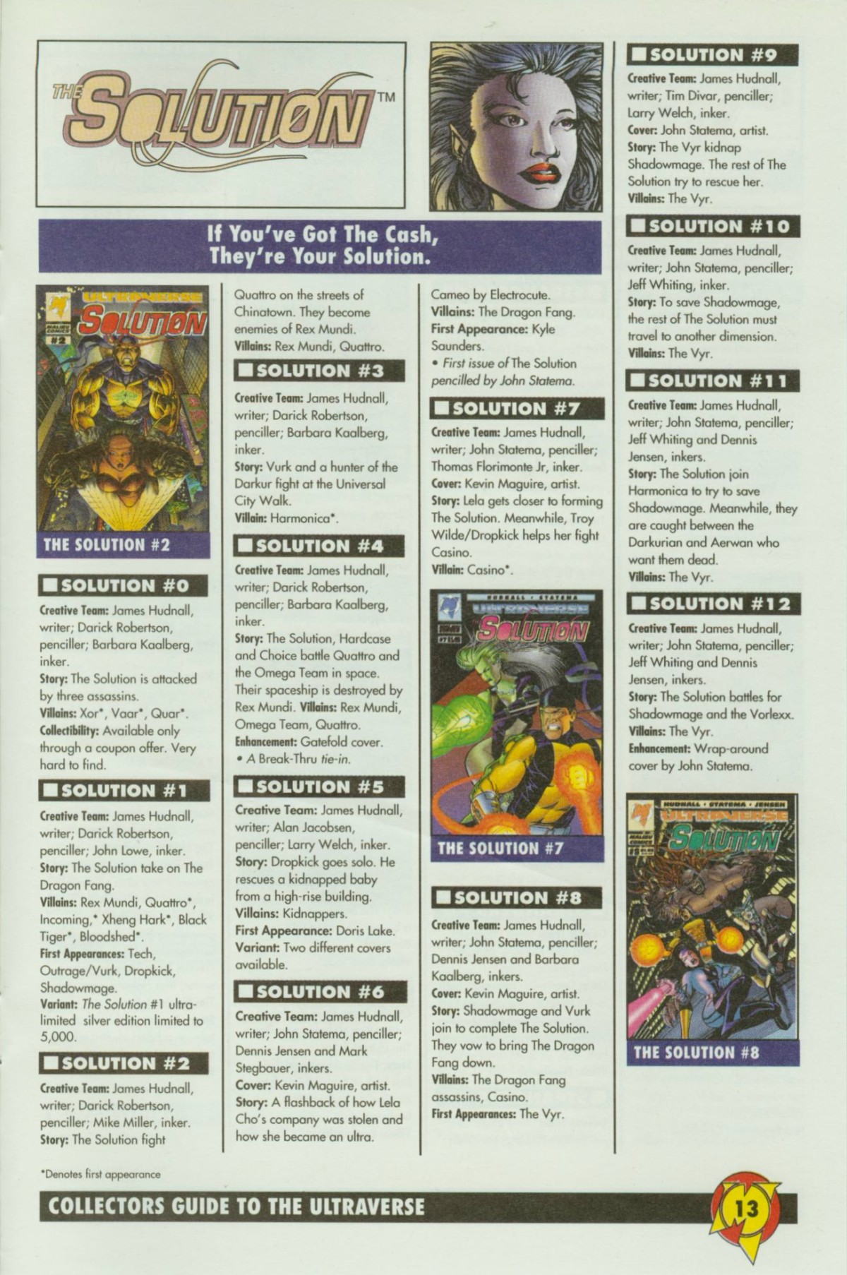 Read online Collectors Guide to the Ultraverse comic -  Issue # Full - 13