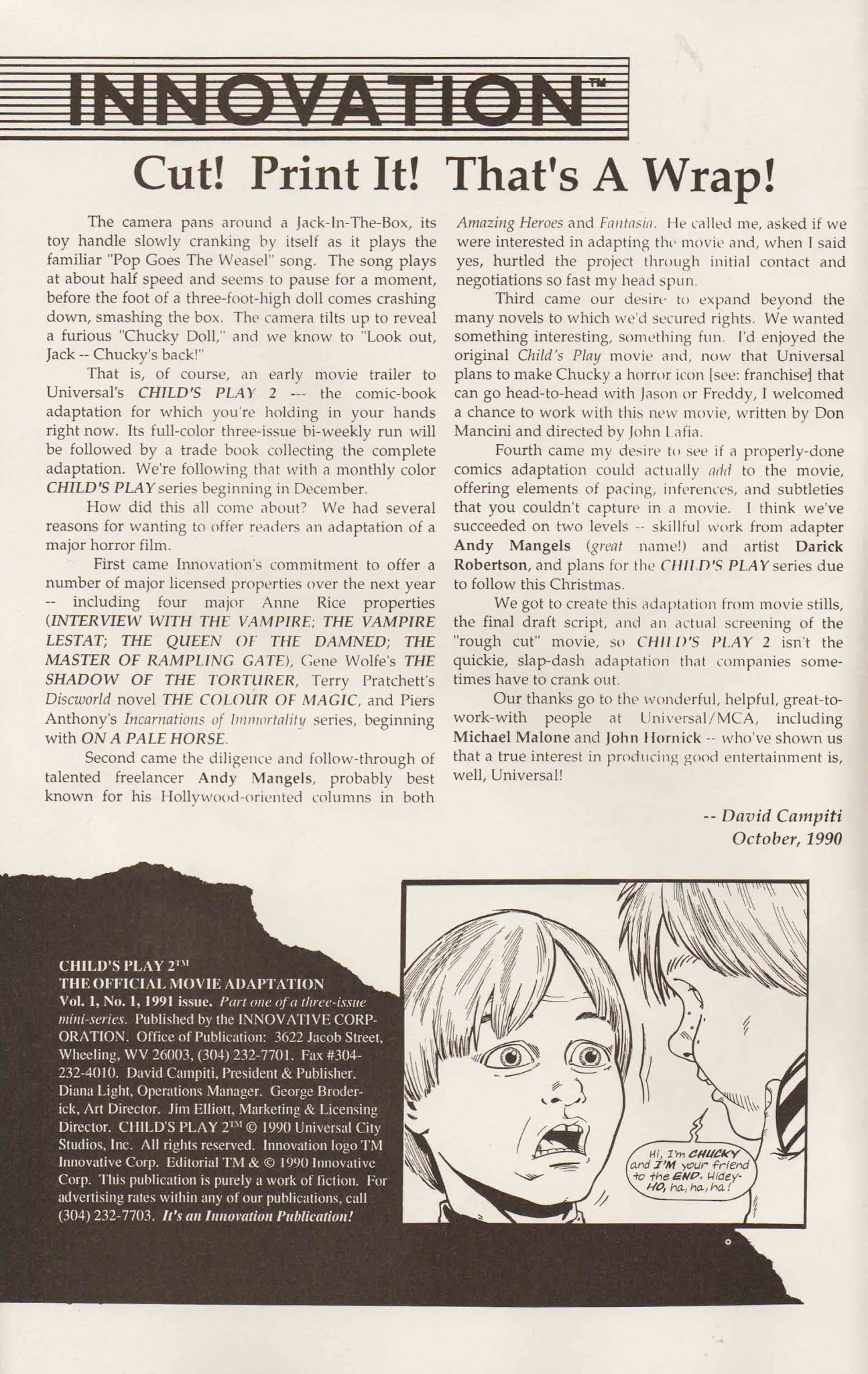 Read online Child's Play 2 The Official Movie Adaptation comic -  Issue #1 - 2