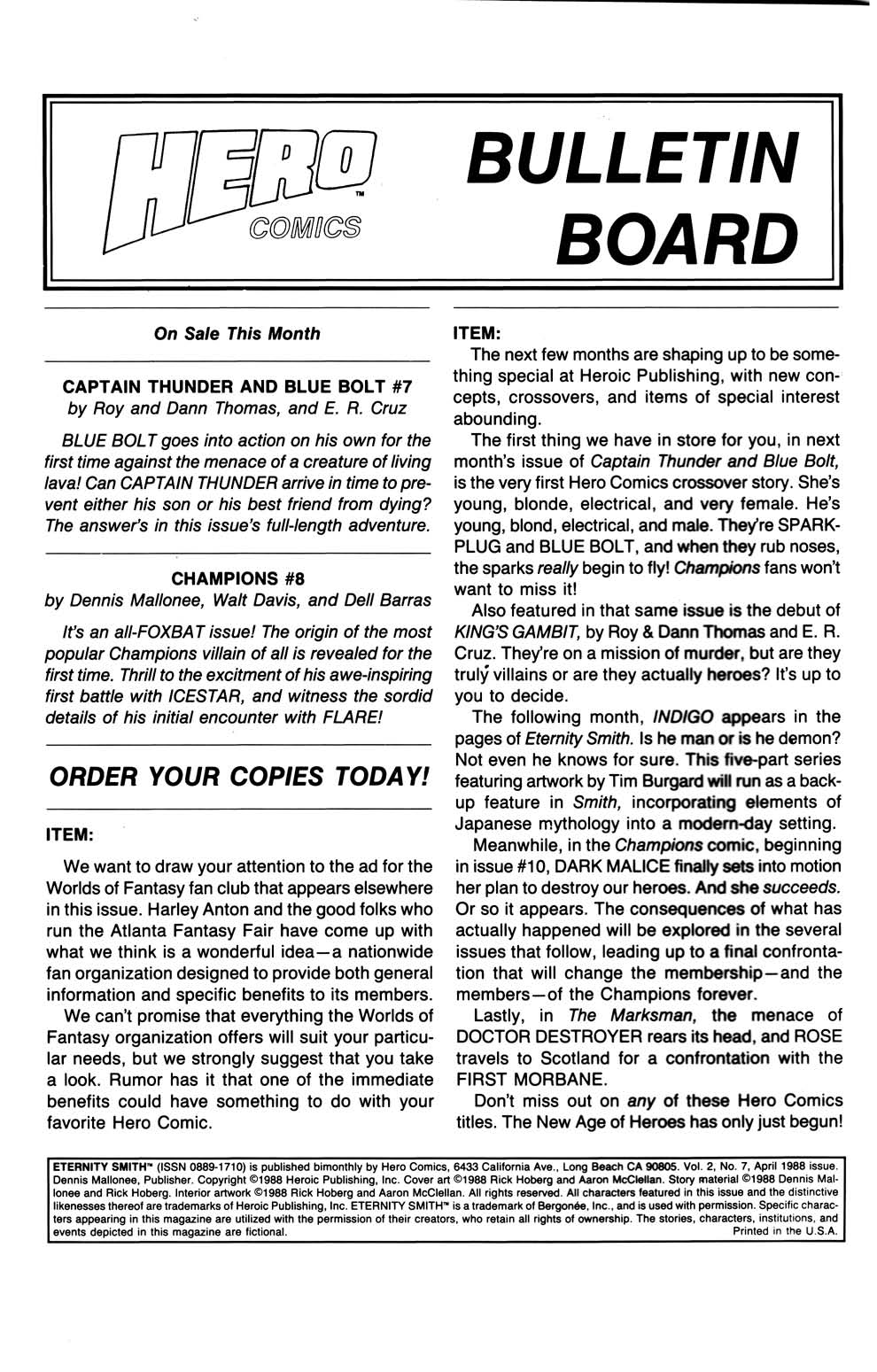 Read online Eternity Smith (1987) comic -  Issue #7 - 2
