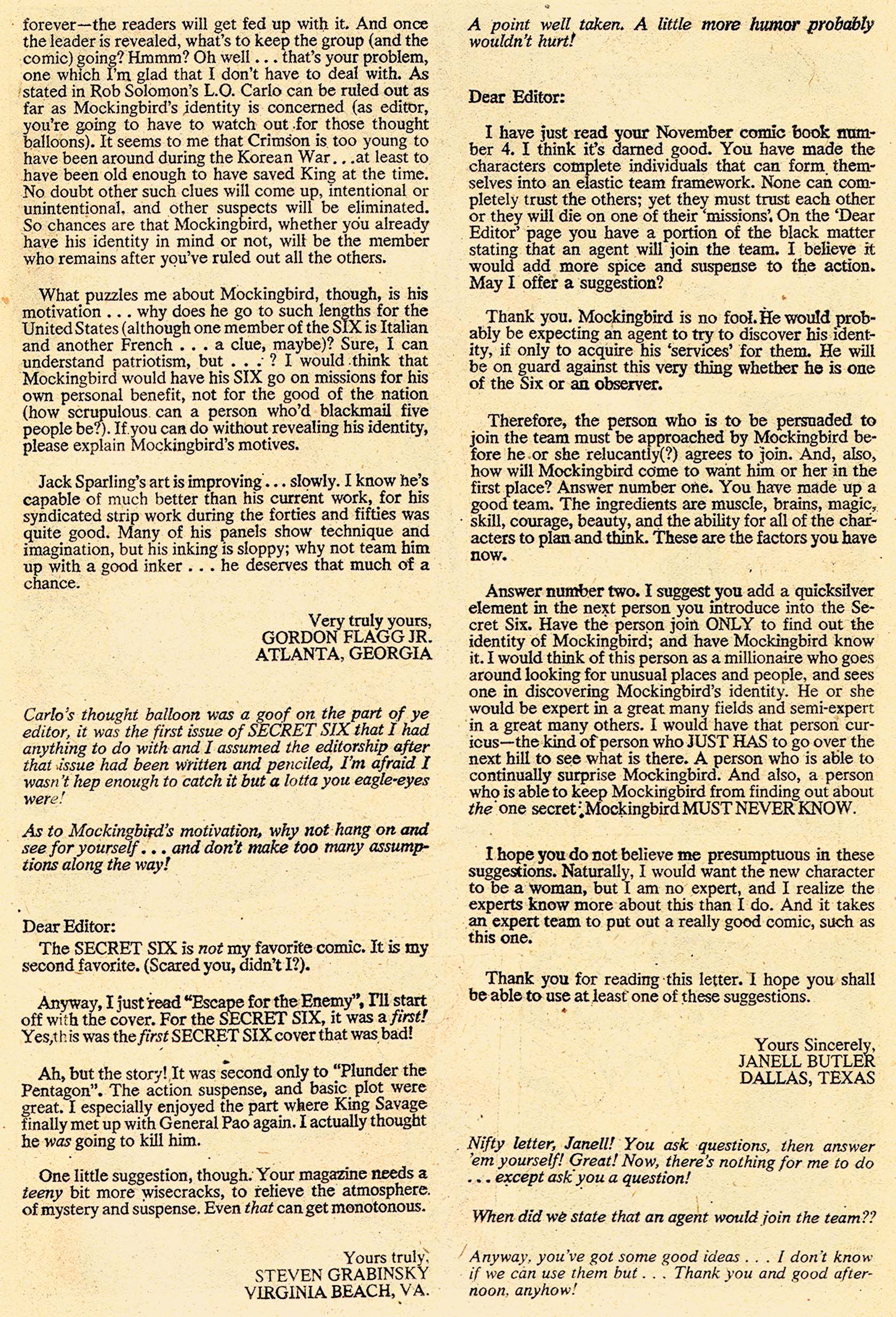 Read online Secret Six (1968) comic -  Issue #6 - 15