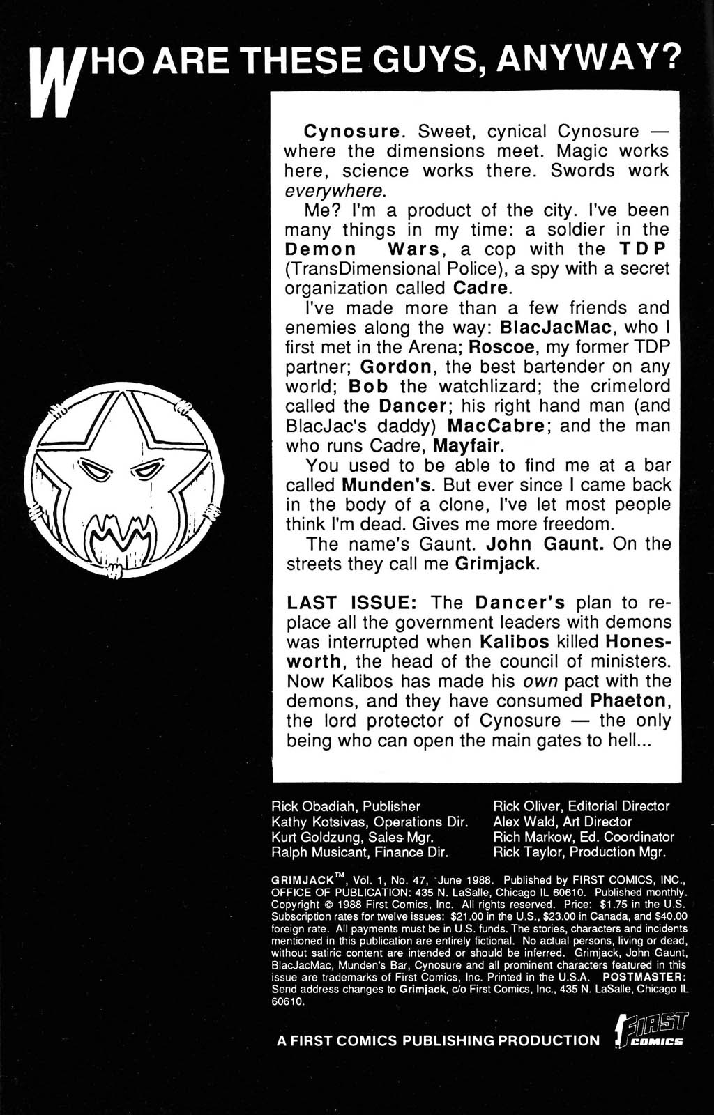 Read online Grimjack comic -  Issue #47 - 2