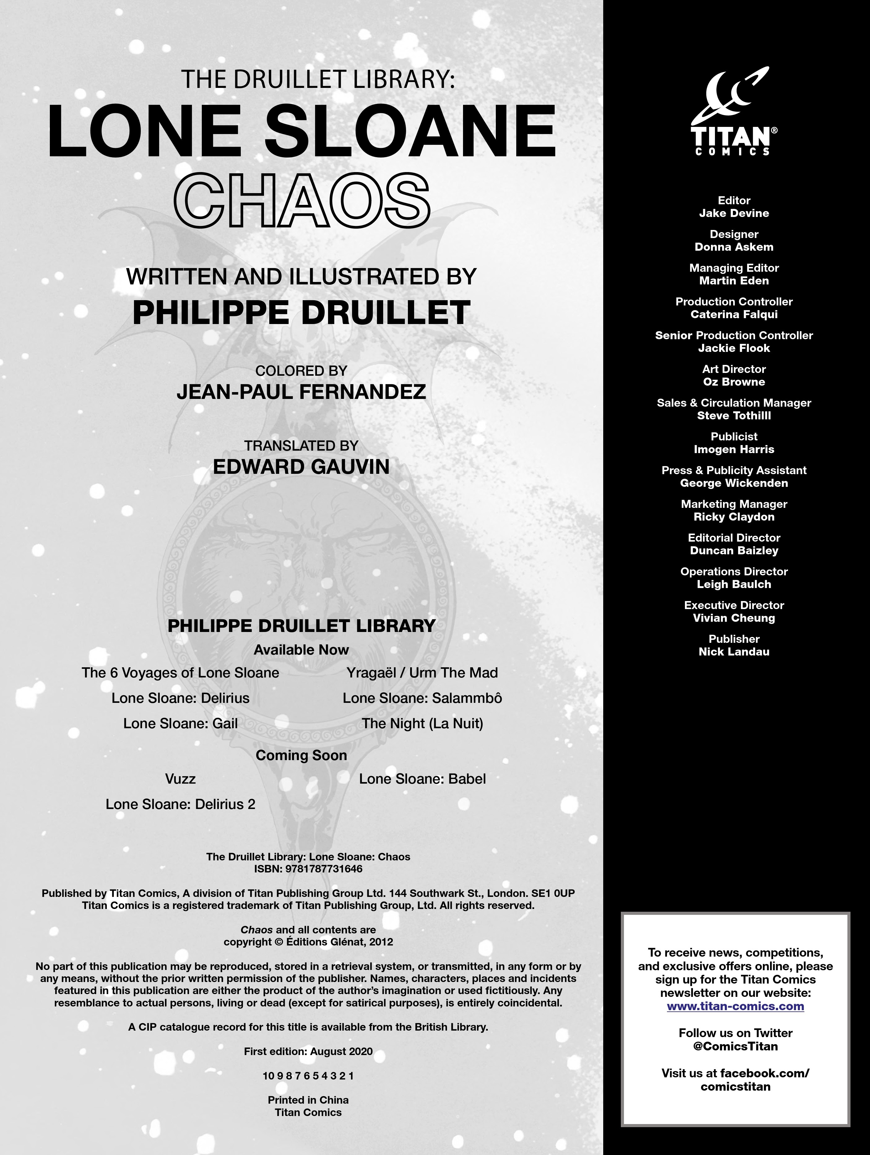 Read online Lone Sloane: Chaos comic -  Issue # Full - 3