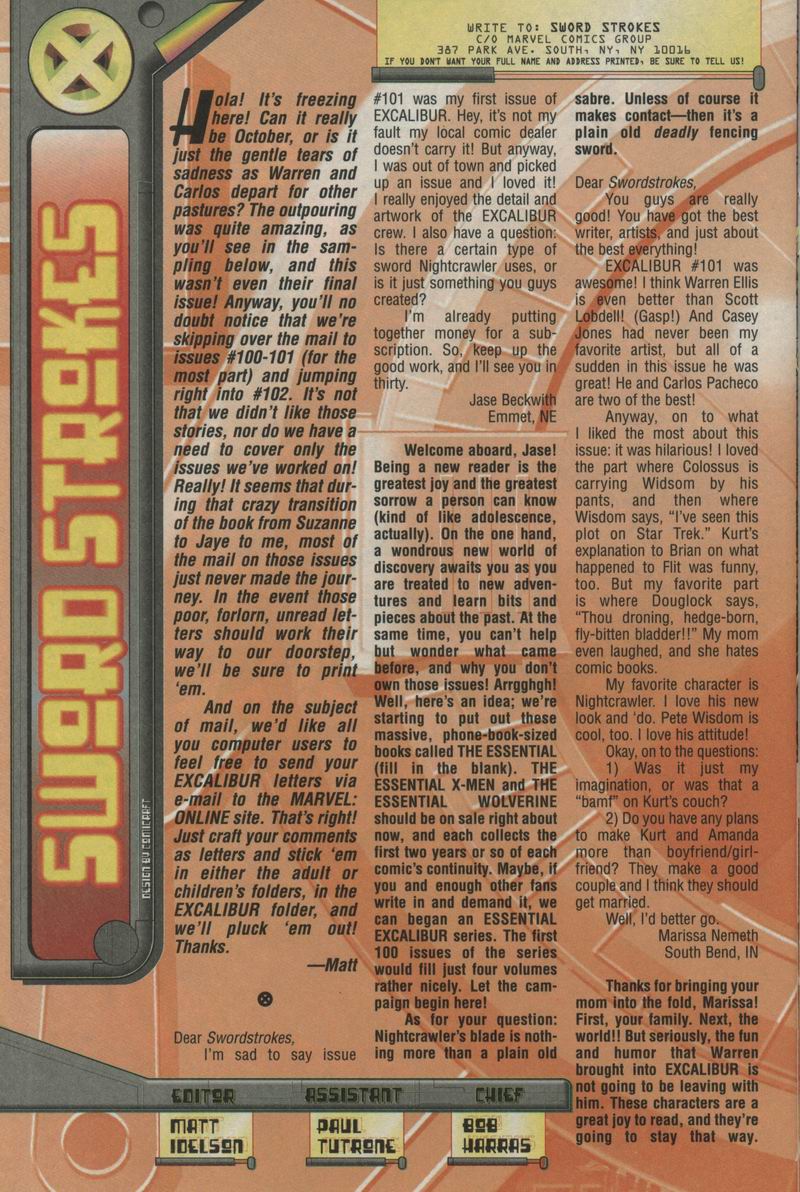Read online Excalibur (1988) comic -  Issue #105 - 24