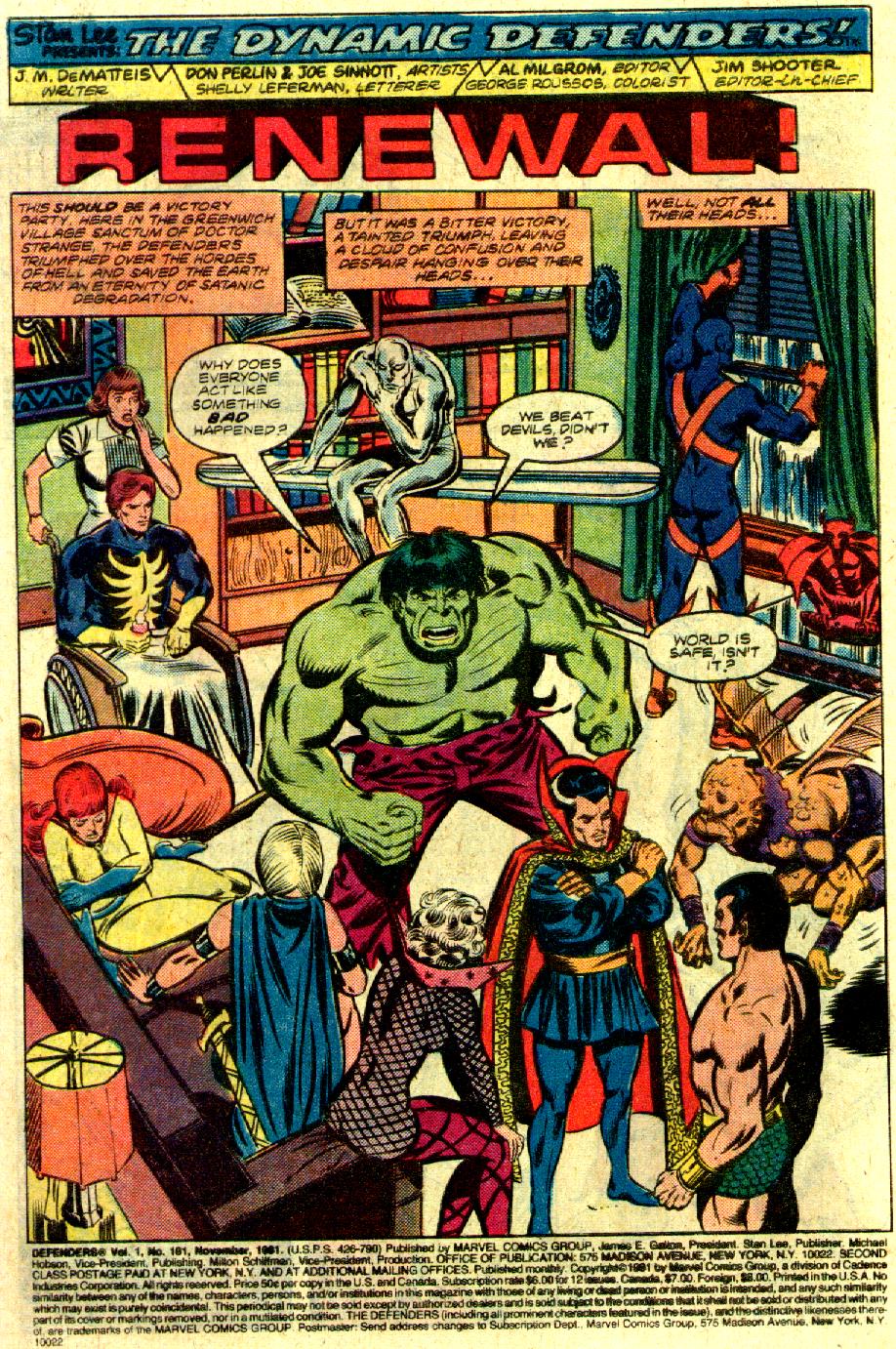 Read online The Defenders (1972) comic -  Issue #101 - 2