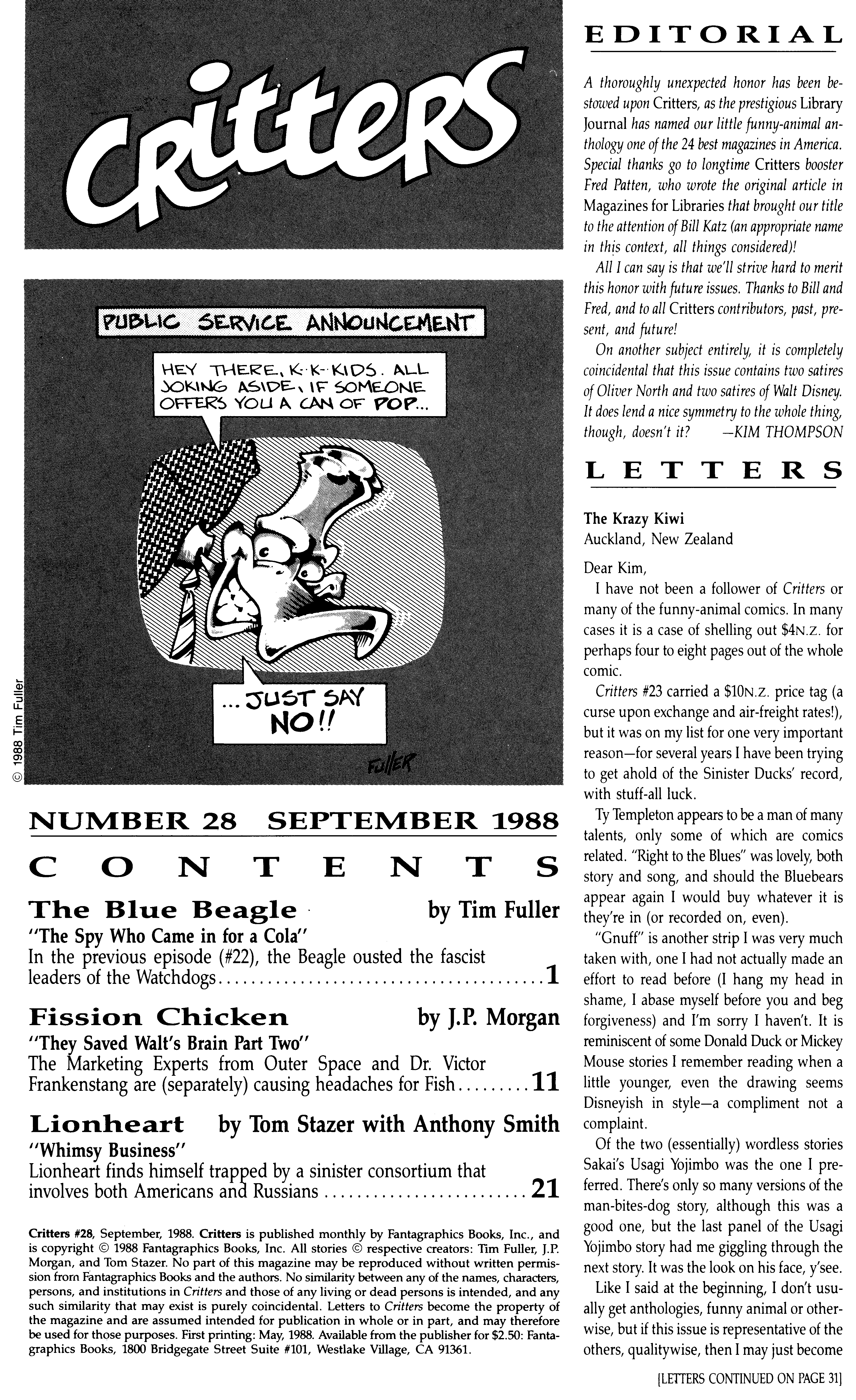 Read online Critters comic -  Issue #28 - 2