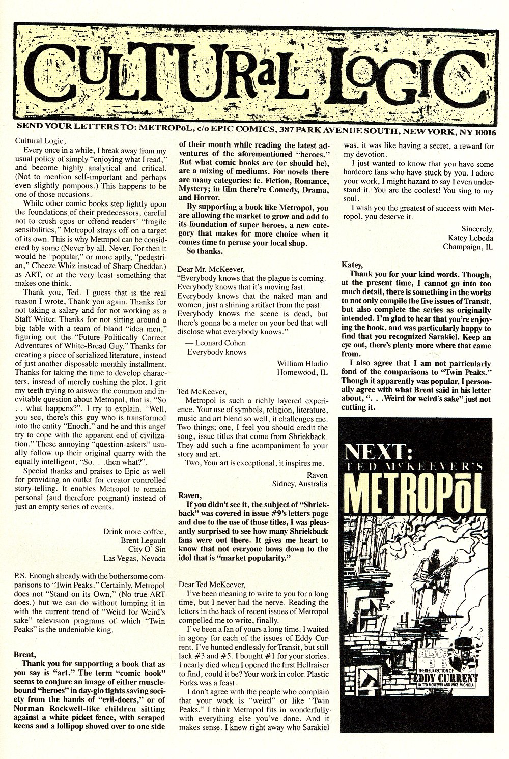 Read online Ted McKeever's Metropol comic -  Issue #10 - 31
