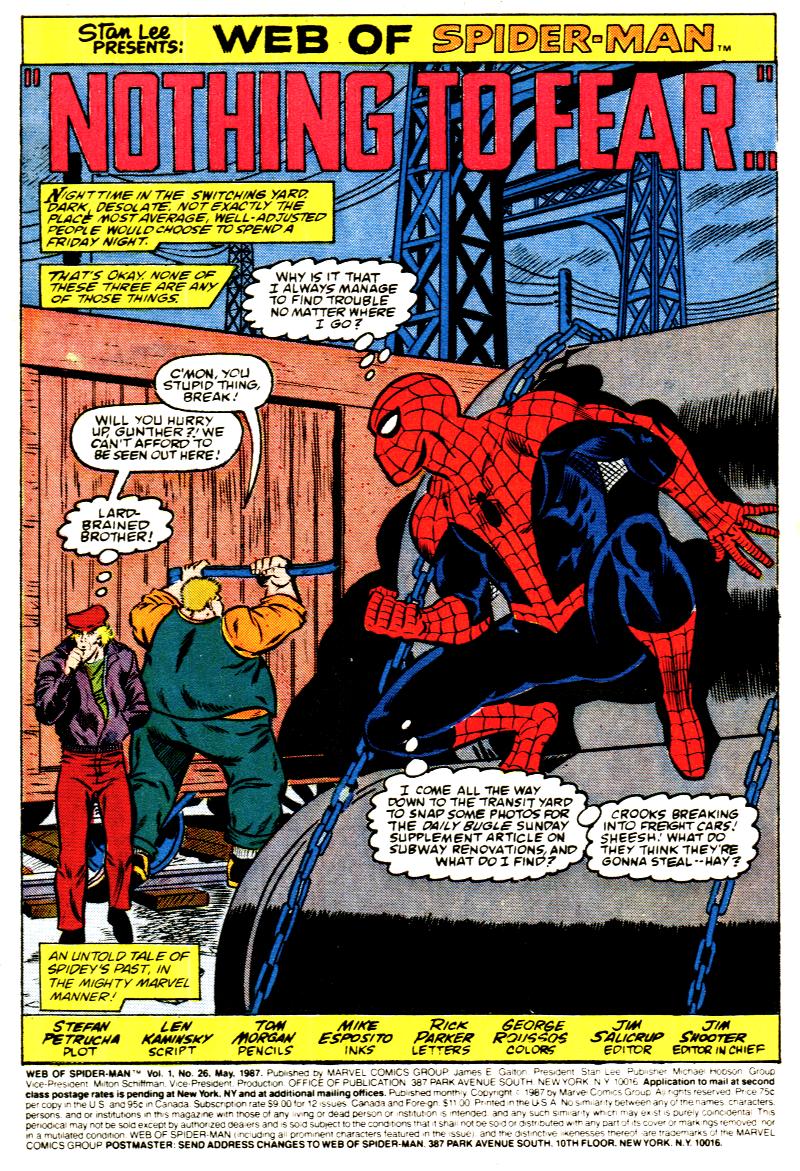 Read online Web of Spider-Man (1985) comic -  Issue #26 - 2