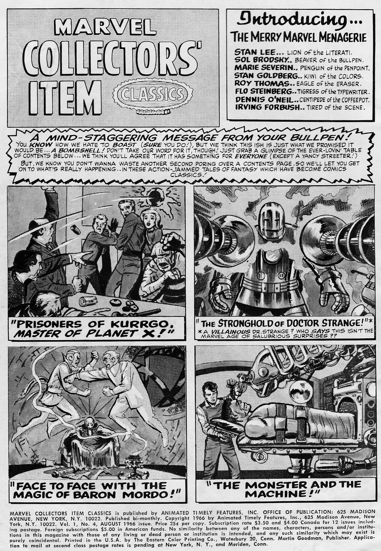 Read online Marvel Collectors' Item Classics comic -  Issue #4 - 2