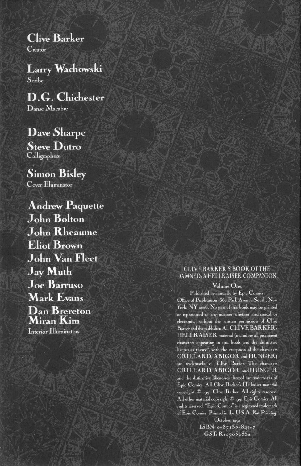 Read online Clive Barker's Book of the Damned: A Hellraiser Companion comic -  Issue #1 - 2