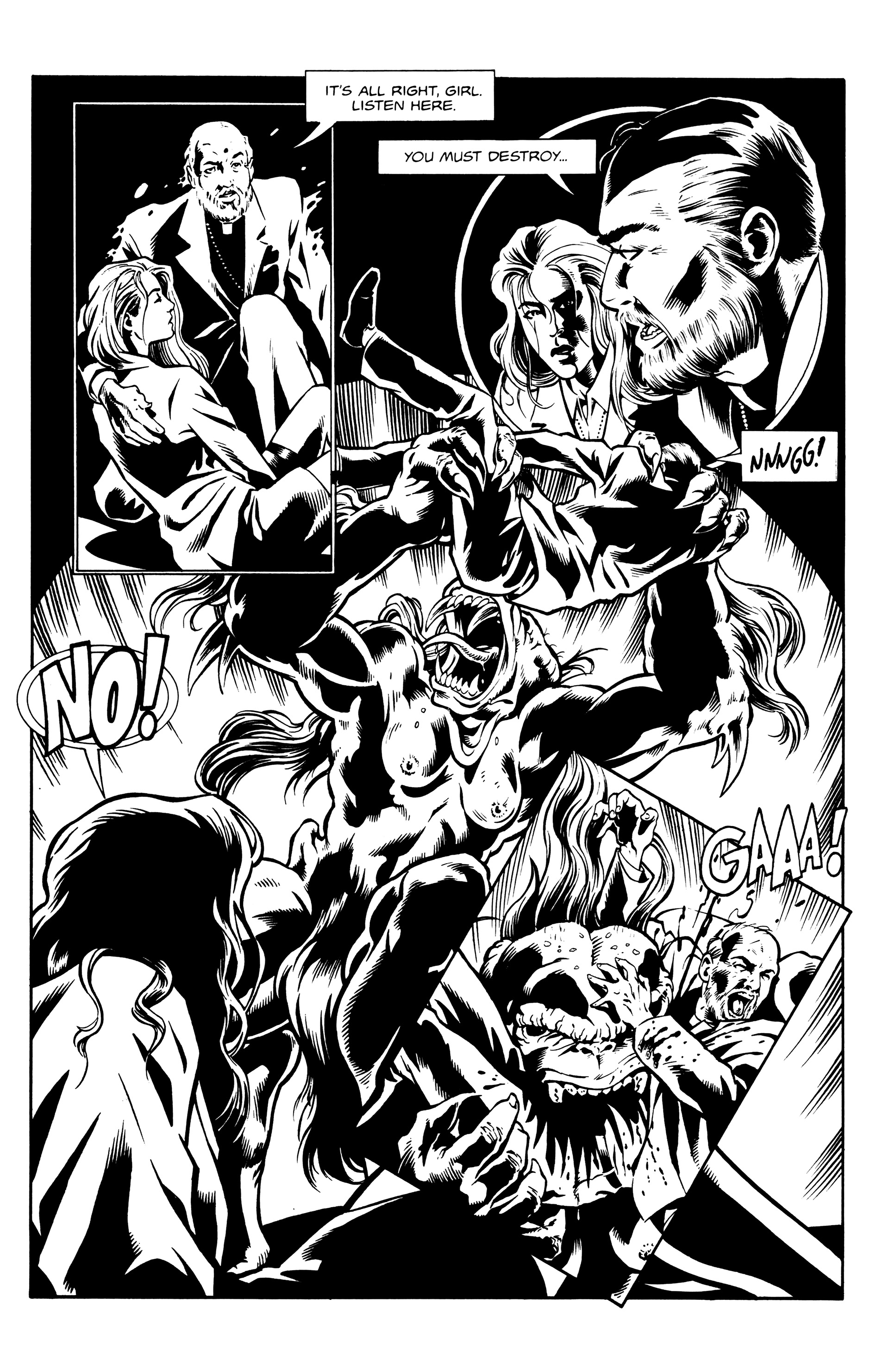 Read online Warrior Nun: Black & White comic -  Issue #7 - 12