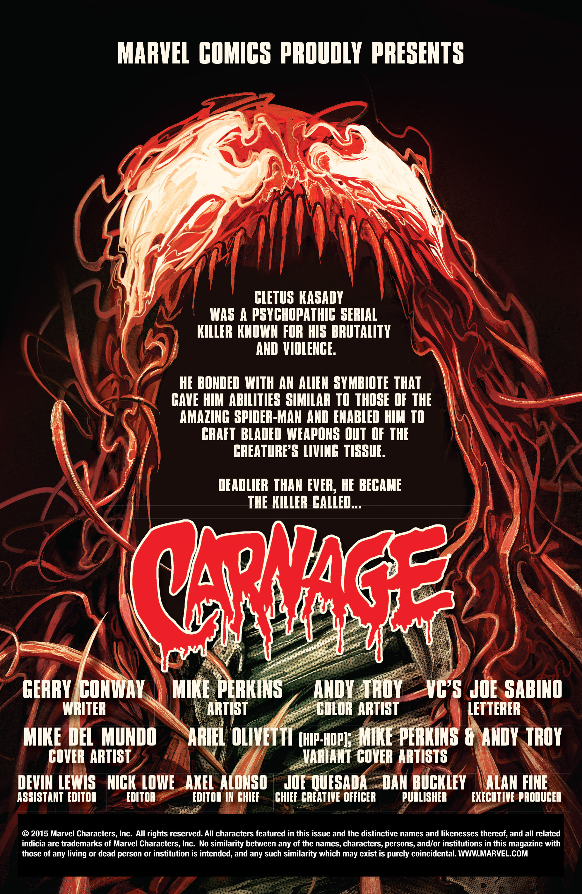 Read online Carnage (2016) comic -  Issue #1 - 2