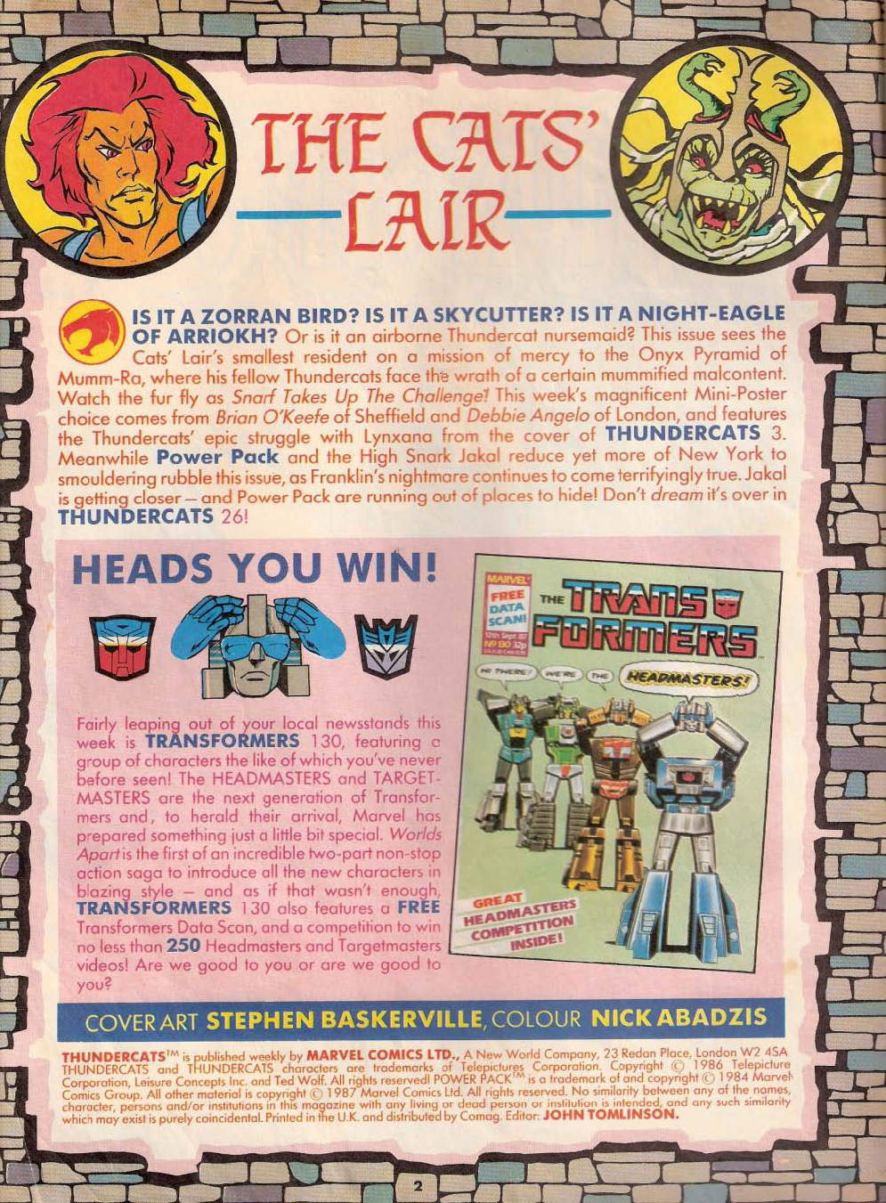 Read online ThunderCats (1987) comic -  Issue #26 - 2