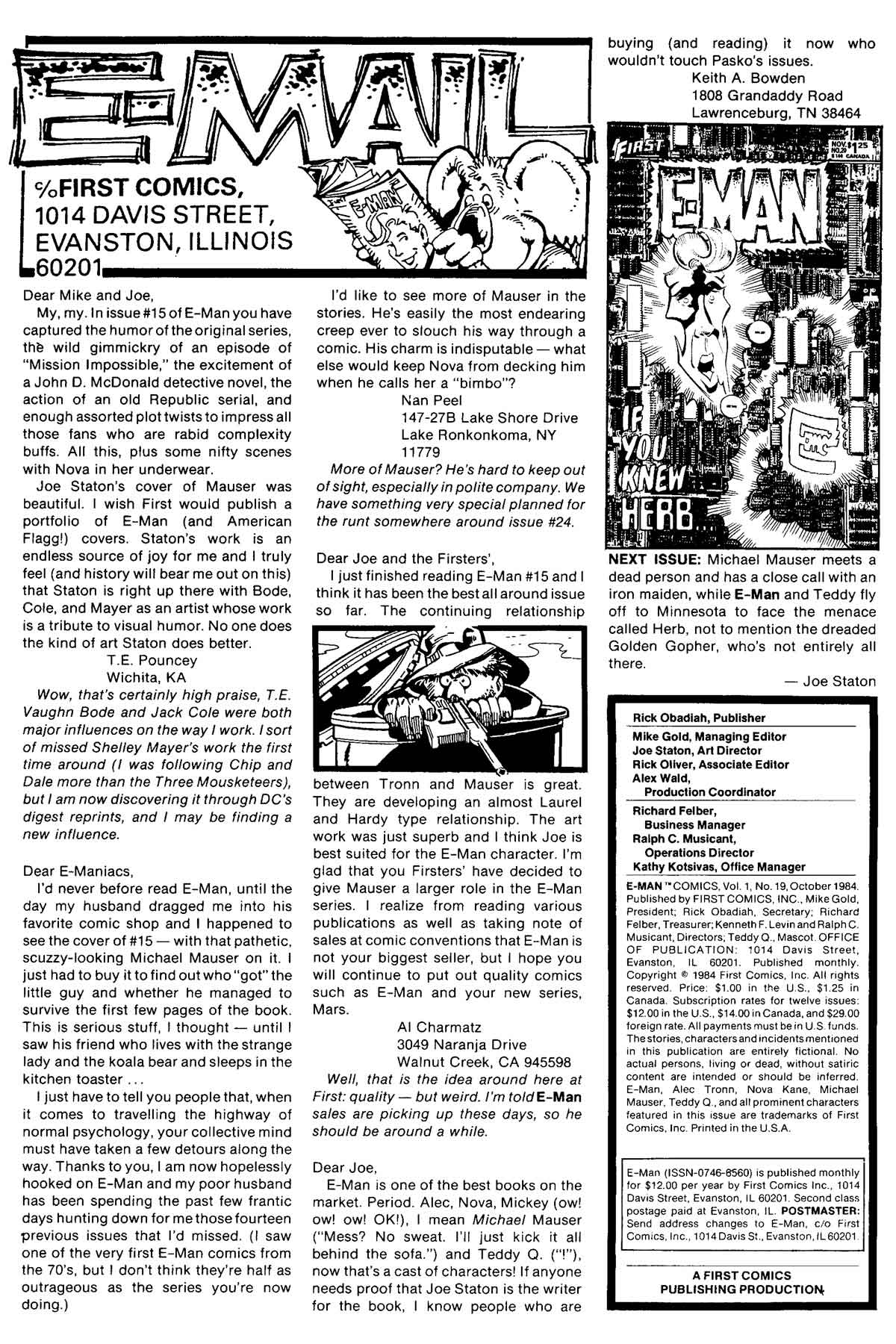 Read online E-Man (1983) comic -  Issue #19 - 2