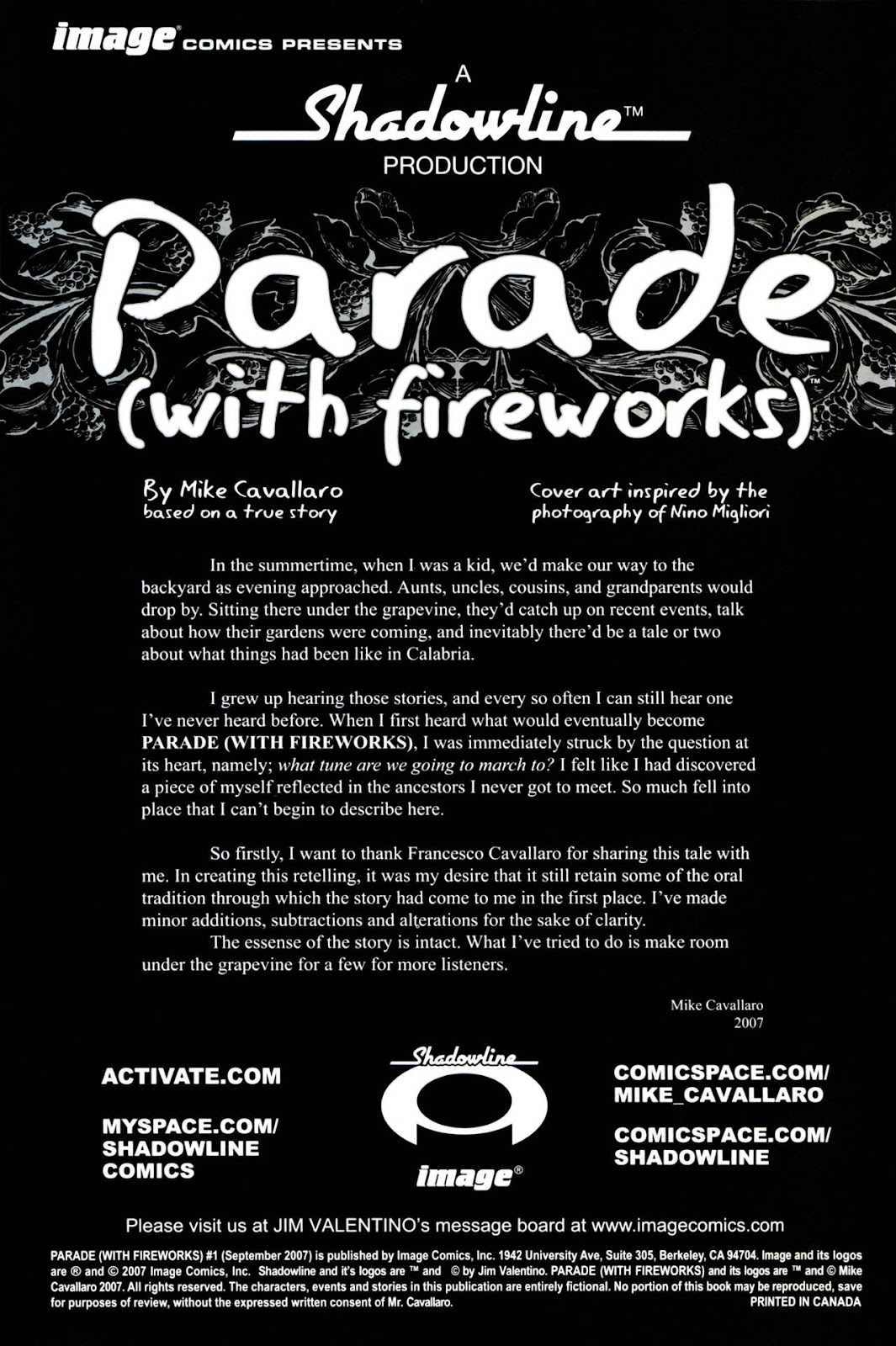 Parade (with fireworks) issue 1 - Page 2