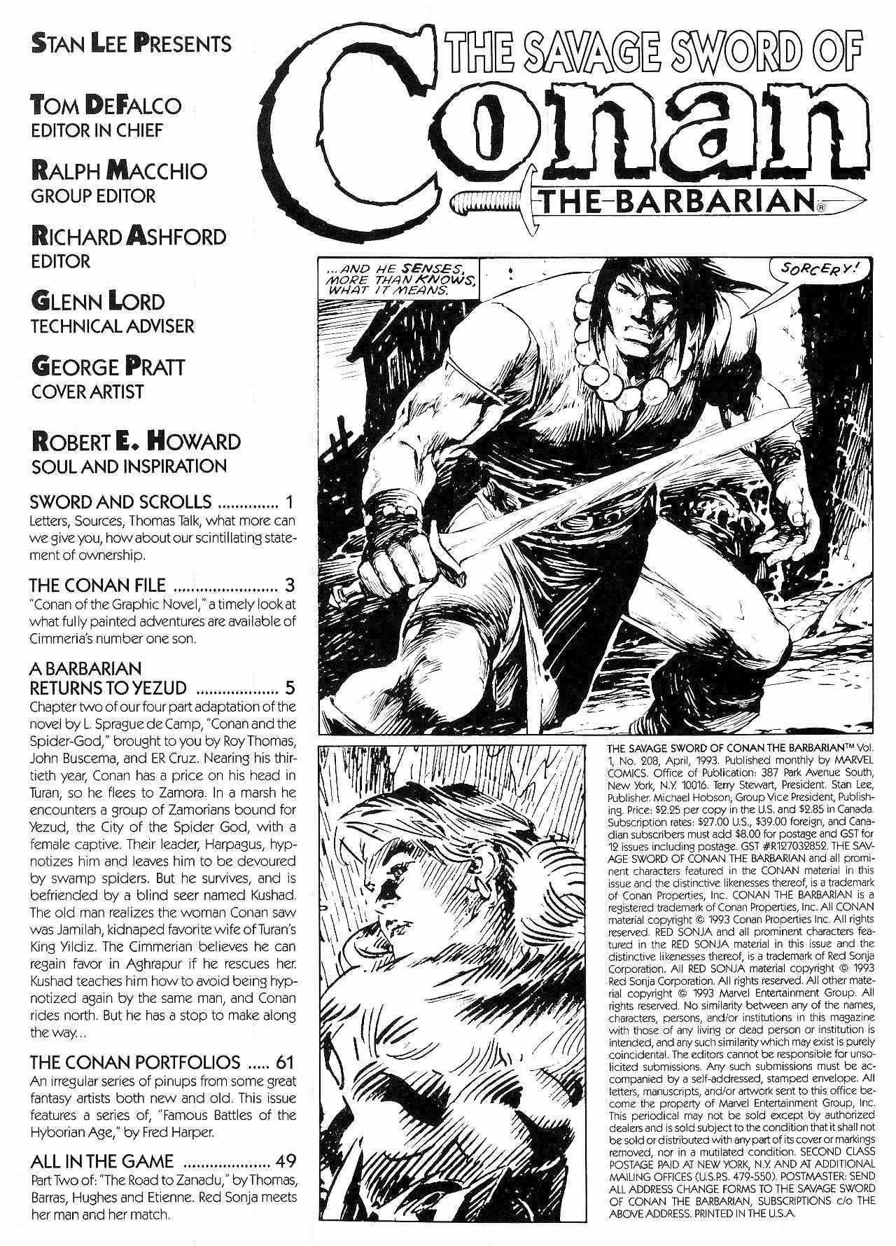 Read online The Savage Sword Of Conan comic -  Issue #208 - 2