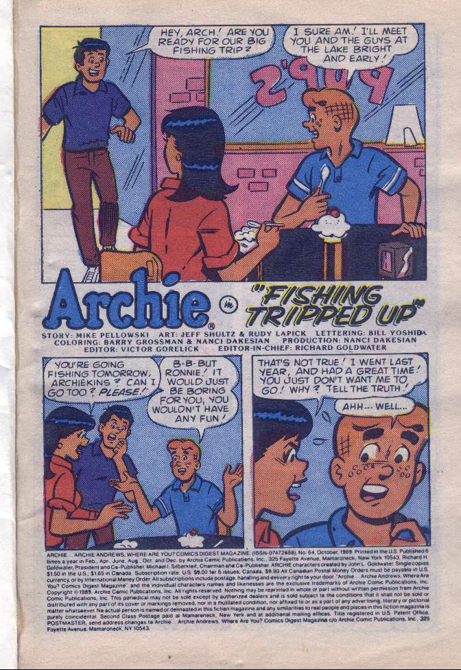 Read online Archie...Archie Andrews, Where Are You? Digest Magazine comic -  Issue #64 - 2