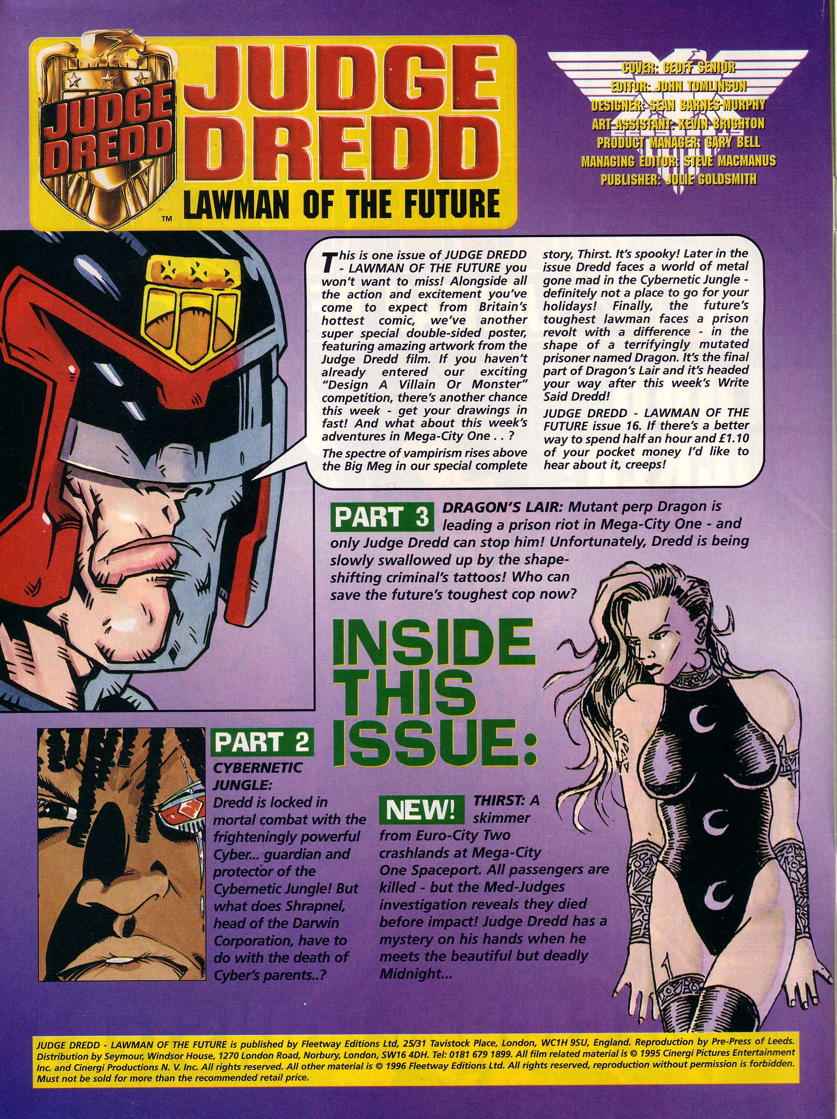 Read online Judge Dredd Lawman of the Future comic -  Issue #16 - 2