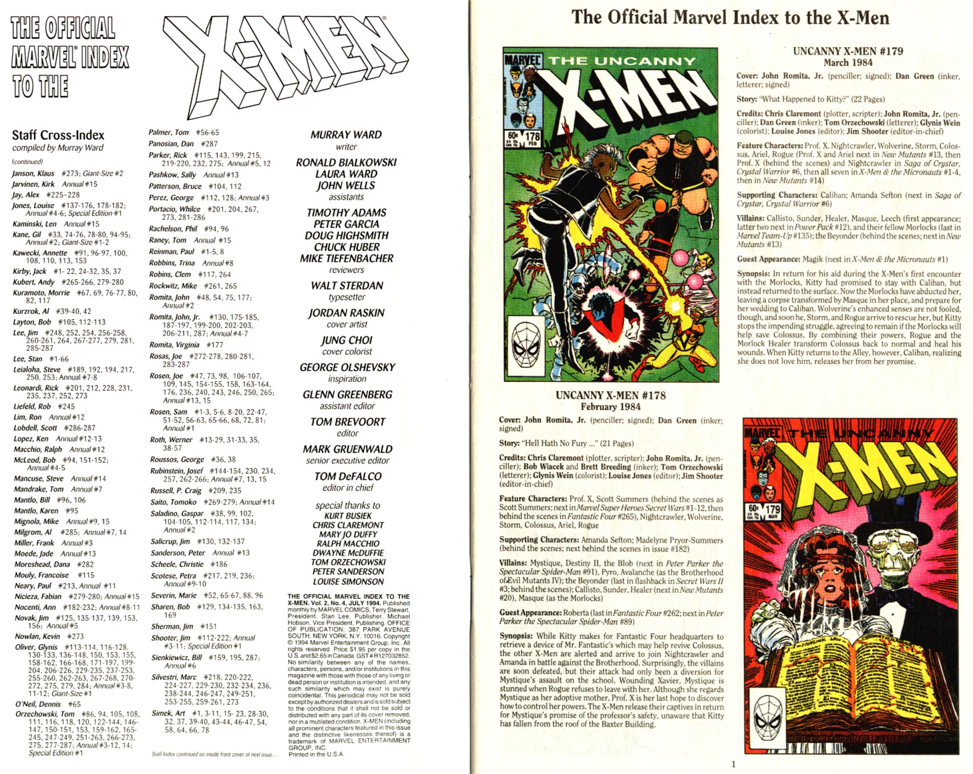 Read online The Official Marvel Index To The X-Men (1994) comic -  Issue #4 - 2