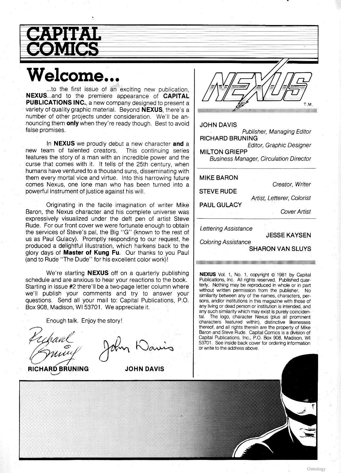Read online Nexus comic -  Issue #1 - 2