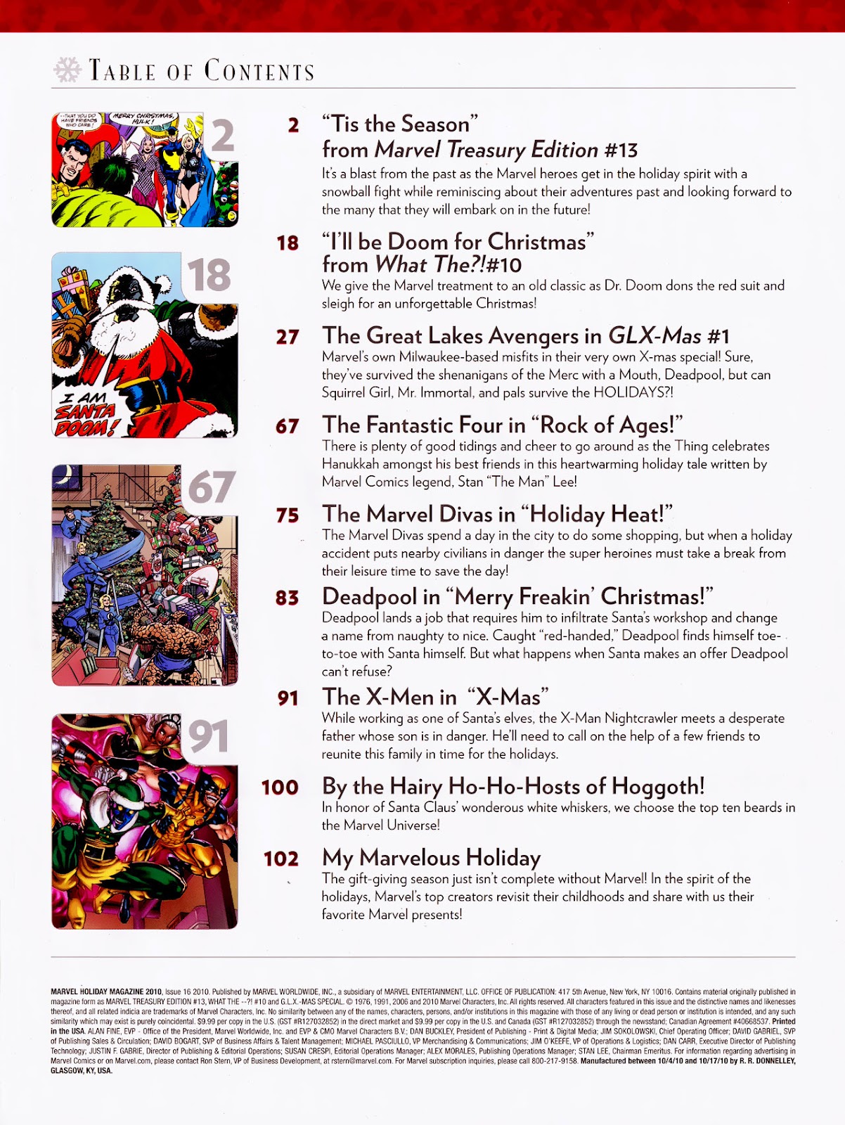 Marvel Holiday Magazine 2010 issue 1 - Page 5