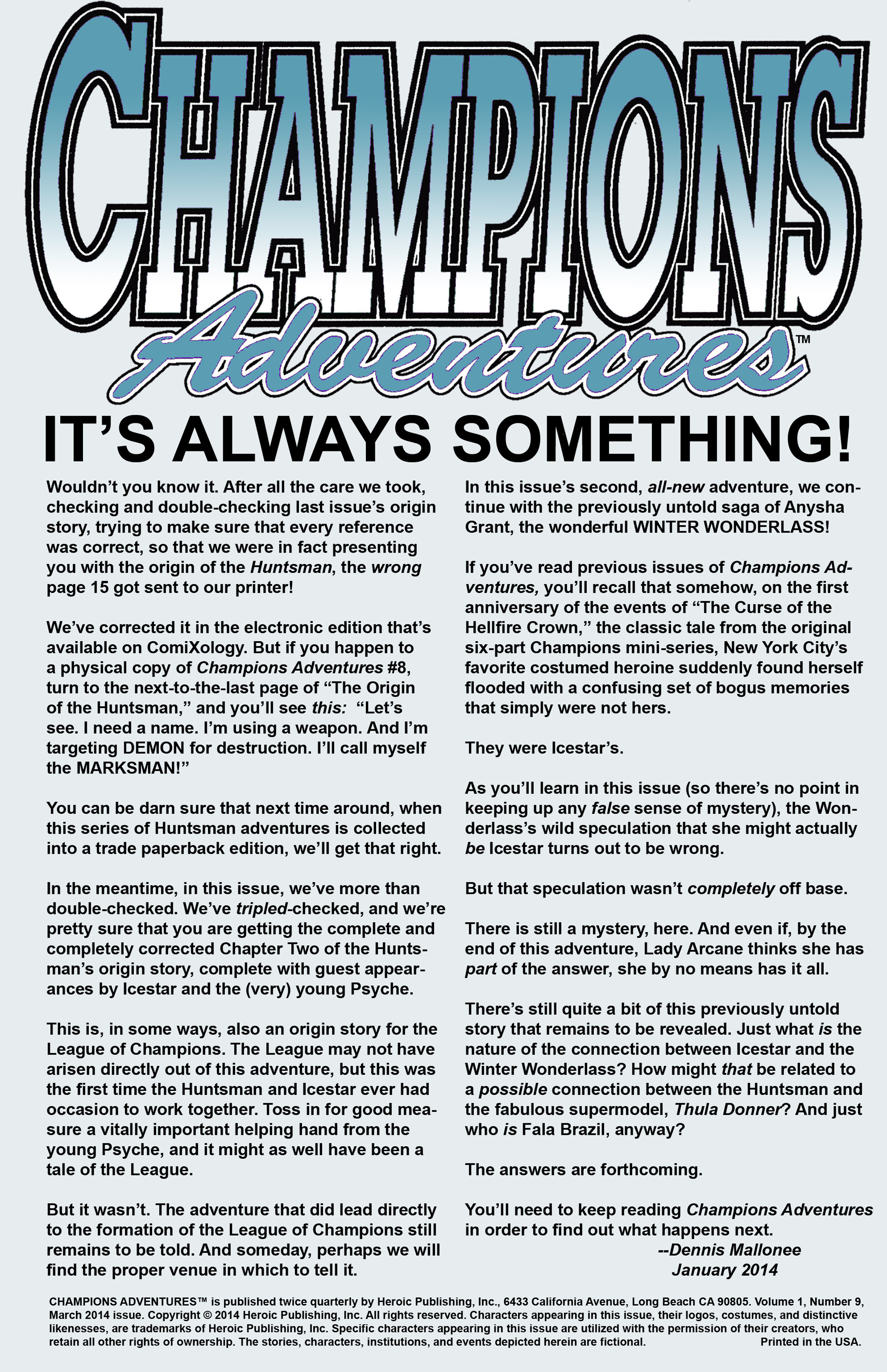 Read online Champions Adventures comic -  Issue #9 - 2