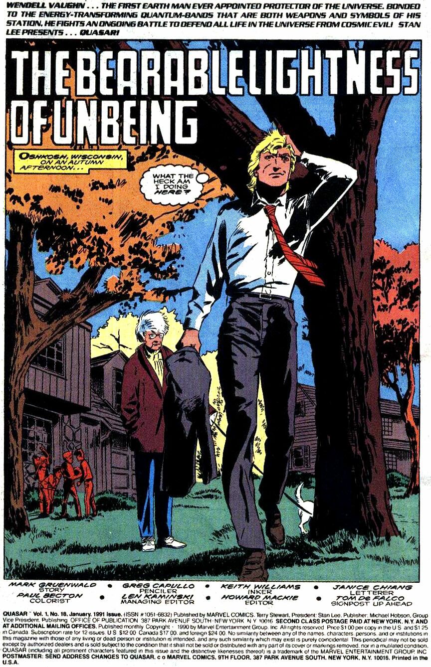 Read online Quasar comic -  Issue #18 - 2