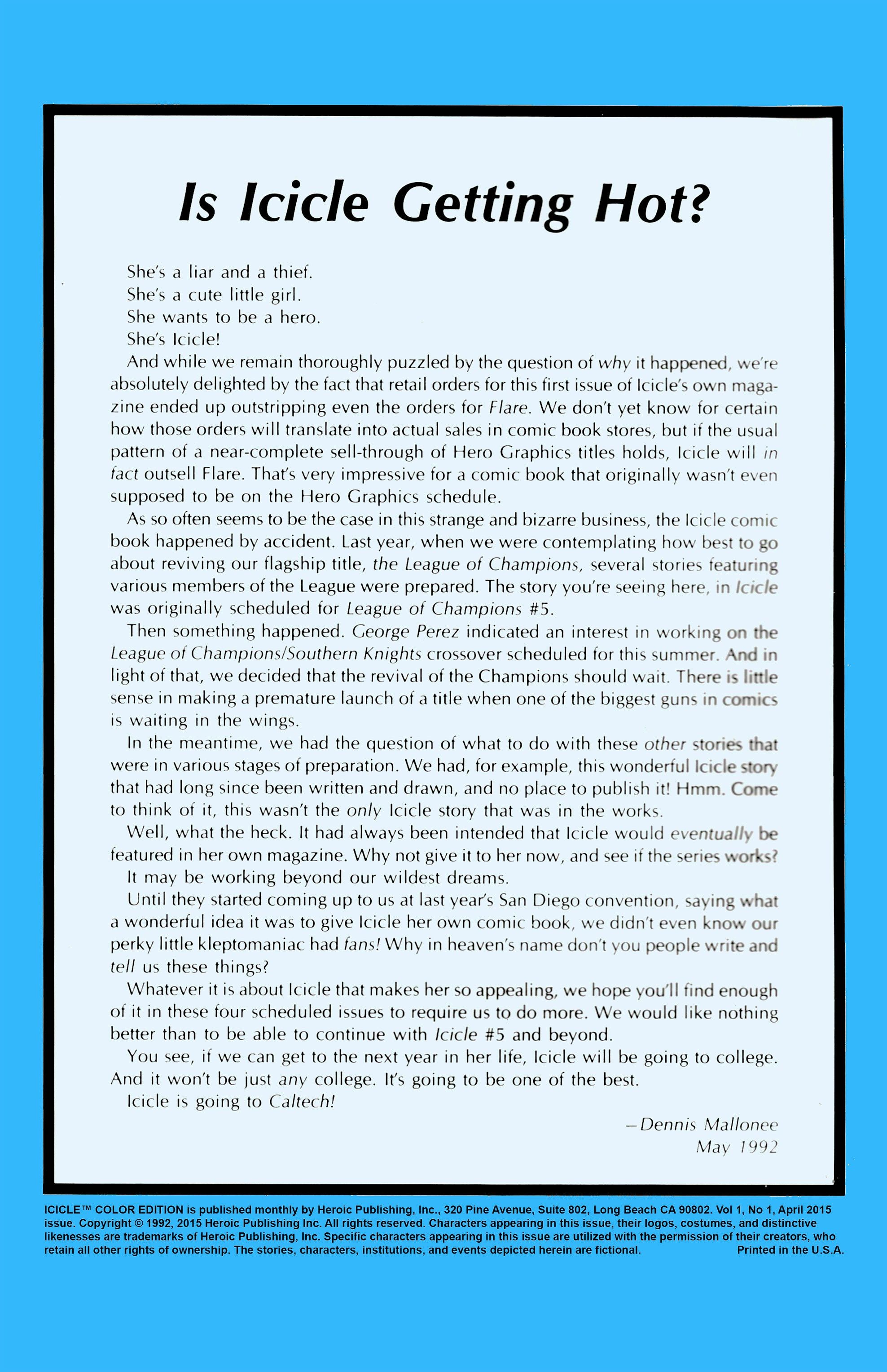 Read online Icicle comic -  Issue #1 - 2