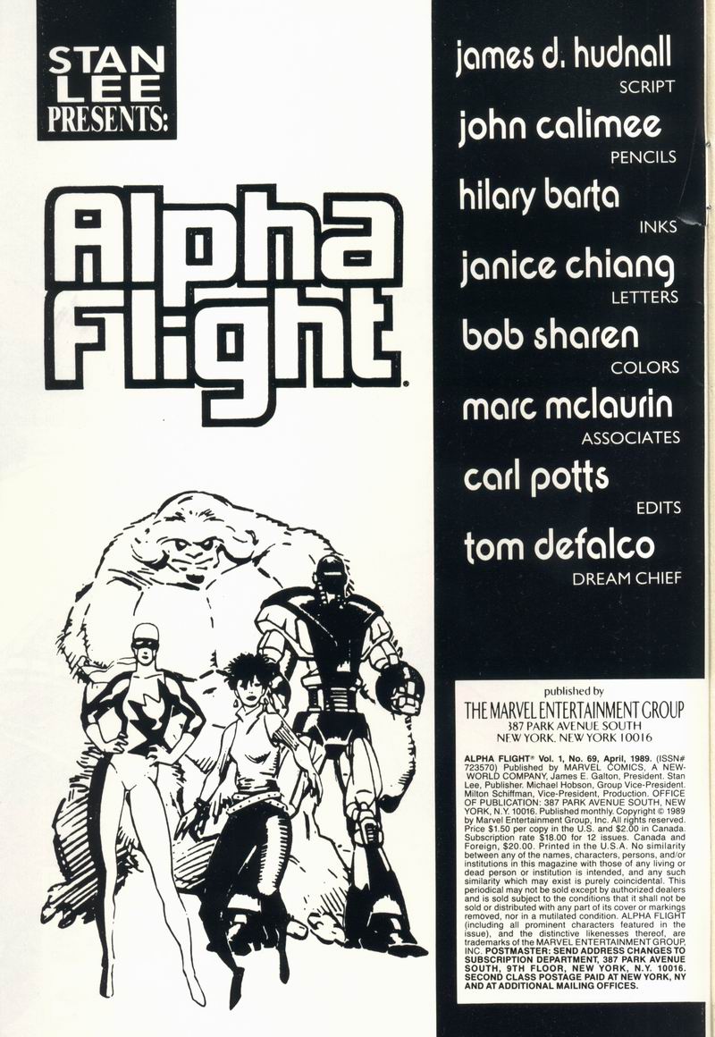Read online Alpha Flight (1983) comic -  Issue #69 - 2