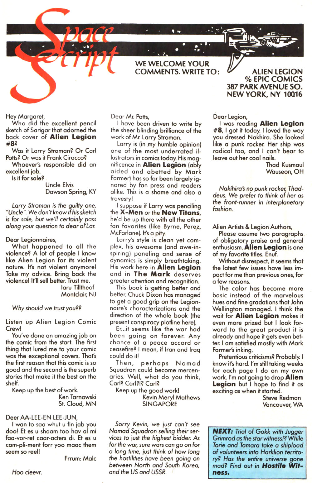 Read online Alien Legion (1987) comic -  Issue #10 - 31