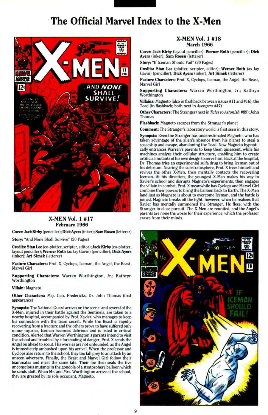 Read online The Official Marvel Index To The X-Men (1994) comic -  Issue #1 - 11