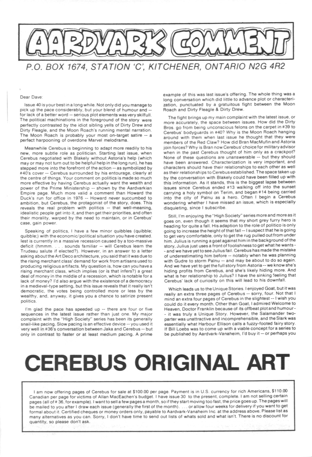 Read online Cerebus comic -  Issue #44 - 31