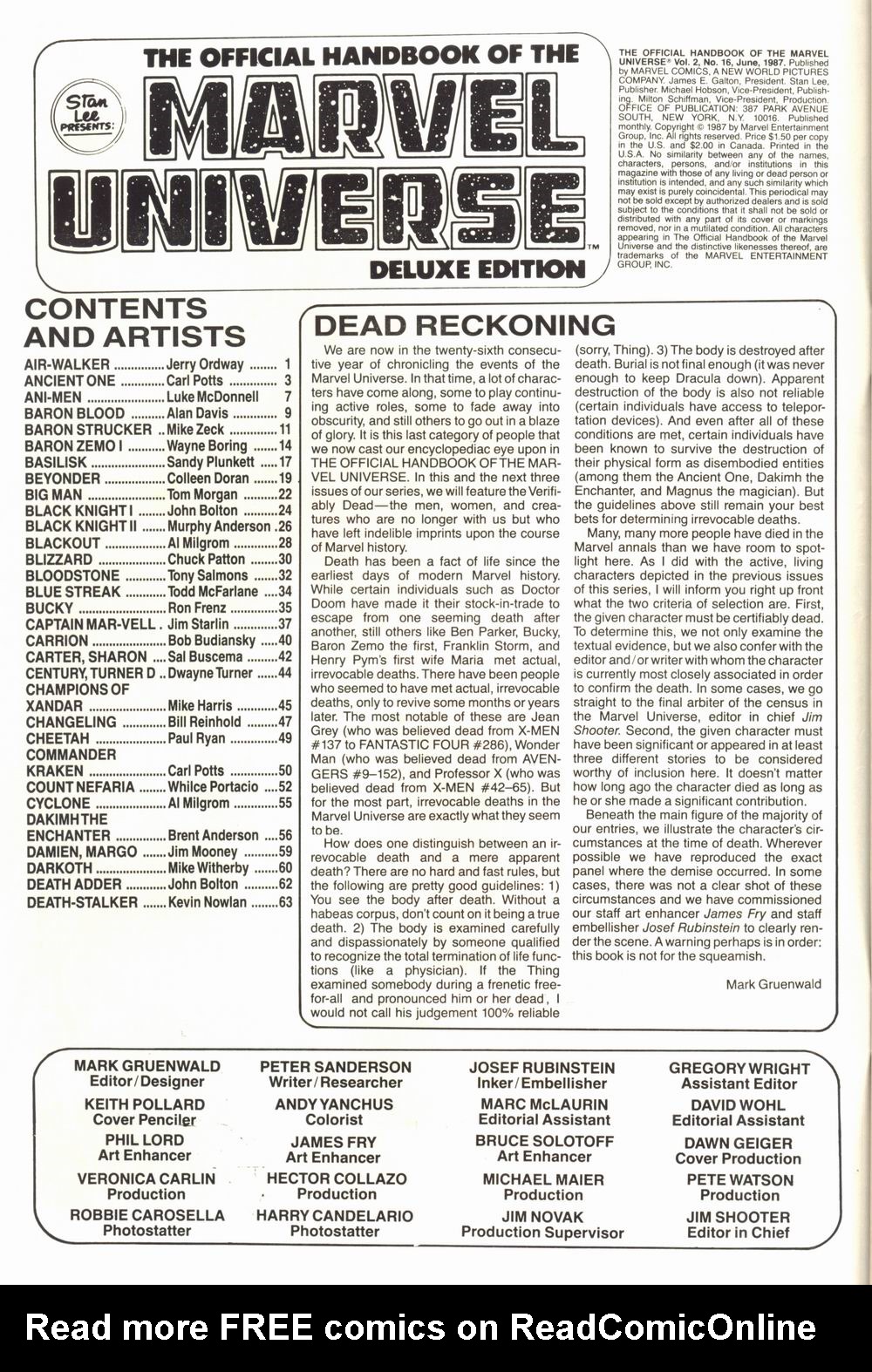 Read online The Official Handbook of the Marvel Universe Deluxe Edition comic -  Issue #16 - 2