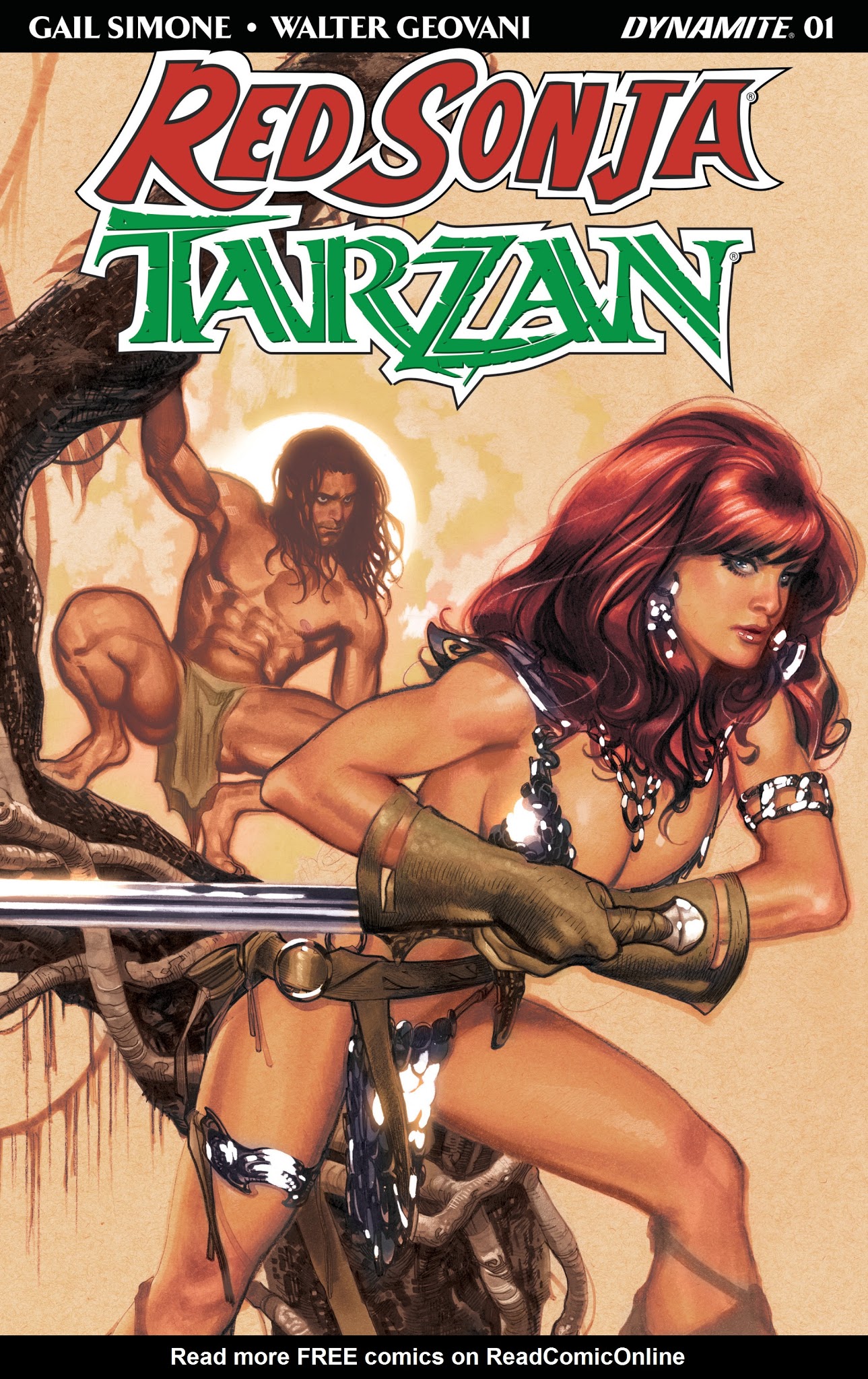 Read online Red Sonja/Tarzan comic -  Issue #1 - 1