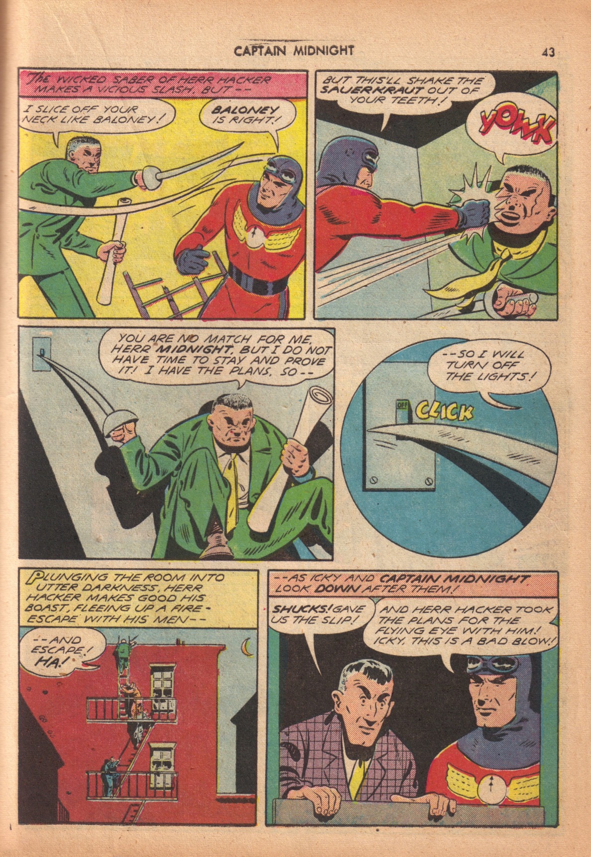 Read online Captain Midnight (1942) comic -  Issue #10 - 39