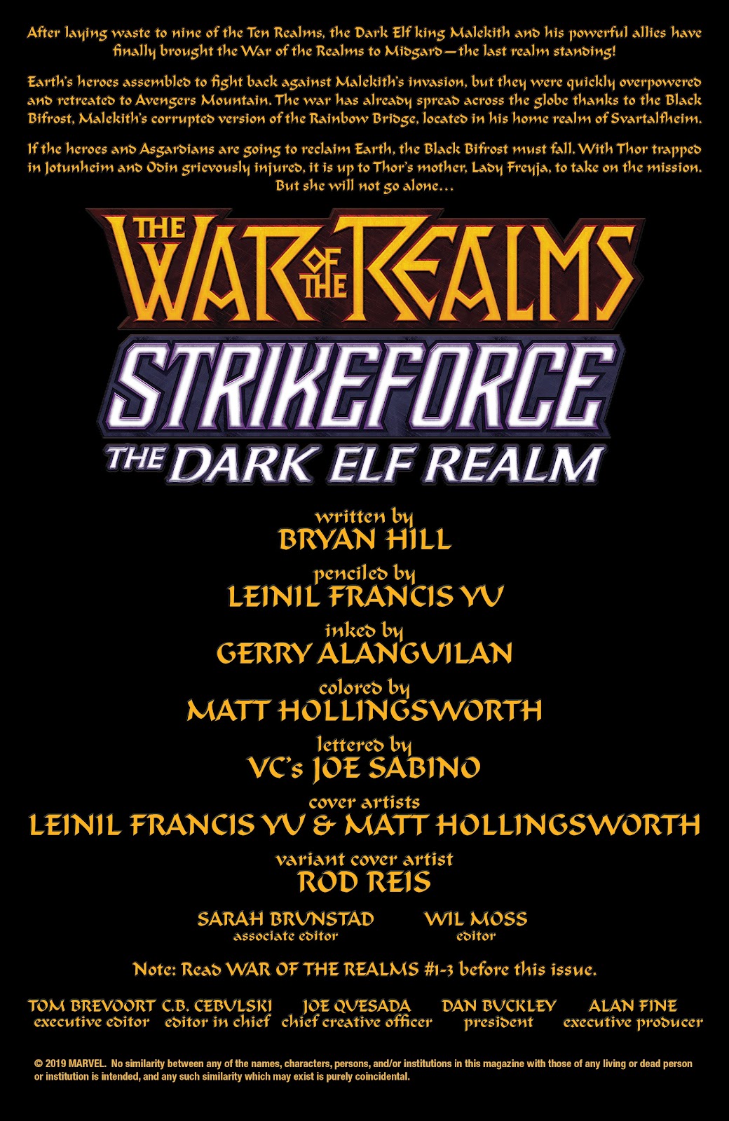 War Of The Realms Strikeforce issue The Dark Elf Realm - Page 2