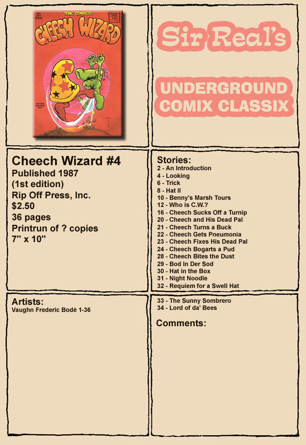 Read online Complete Cheech Wizard comic -  Issue #4 - 1