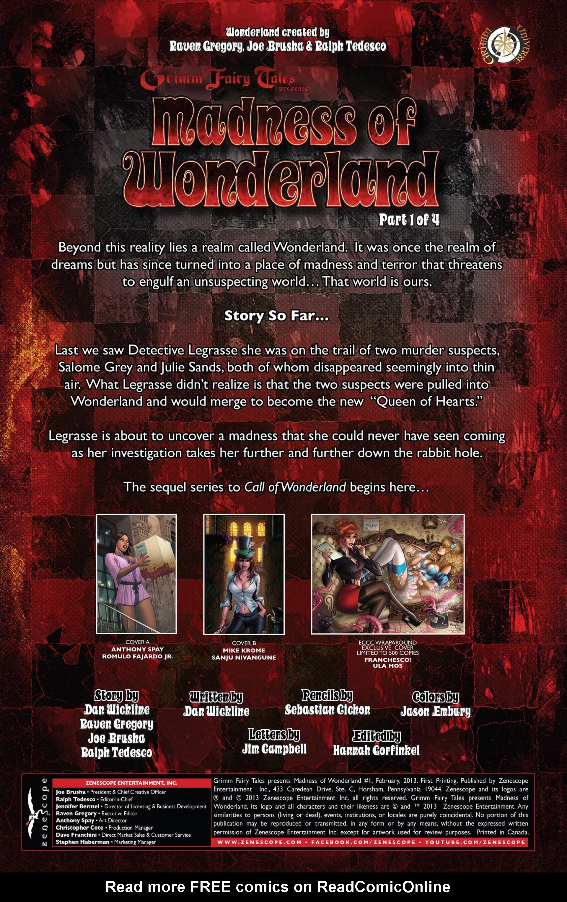 Read online Grimm Fairy Tales presents Madness of Wonderland comic -  Issue #1 - 2