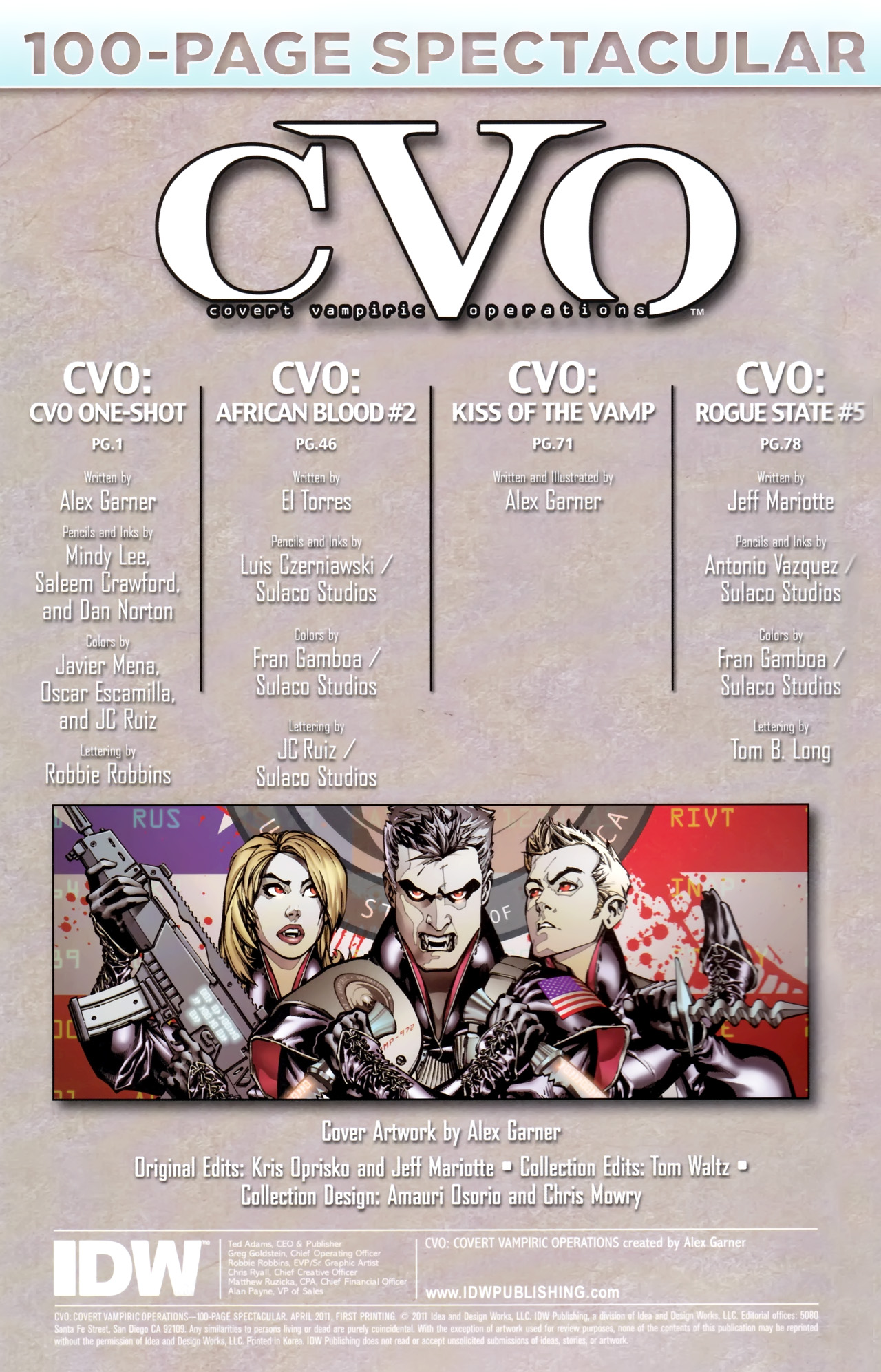 Read online CVO : Covert Vampiric Operations -- 100-Page Spectacular comic -  Issue # TPB - 2