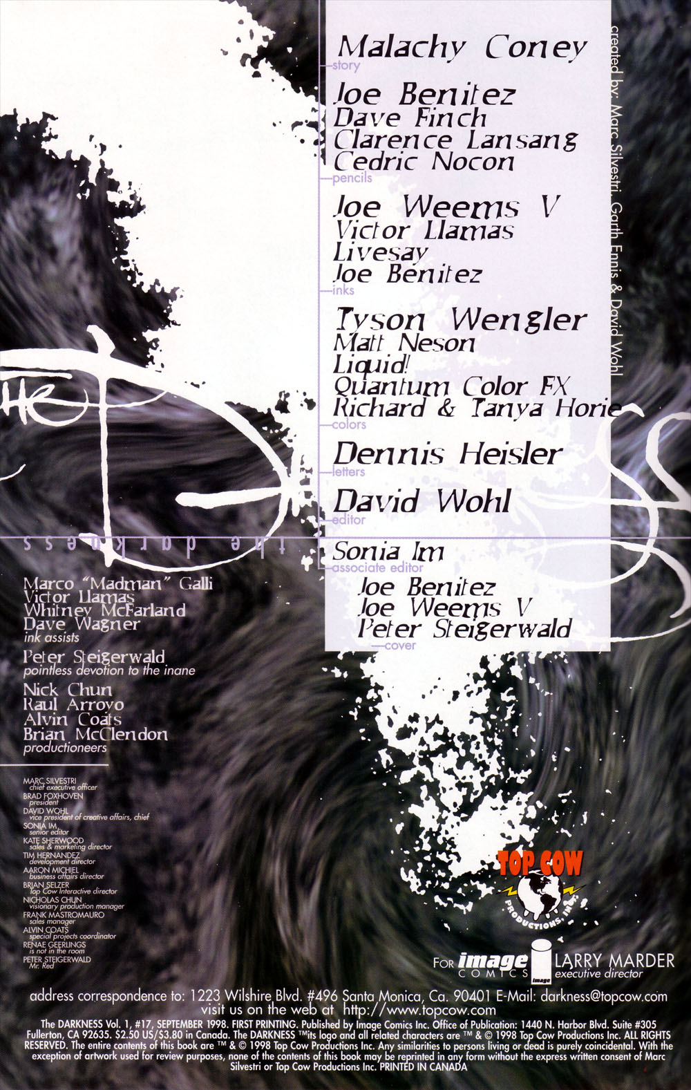 Read online The Darkness (1996) comic -  Issue #17 - 2