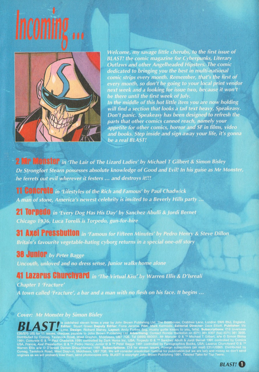 Read online Blast (1991) comic -  Issue #1 - 3